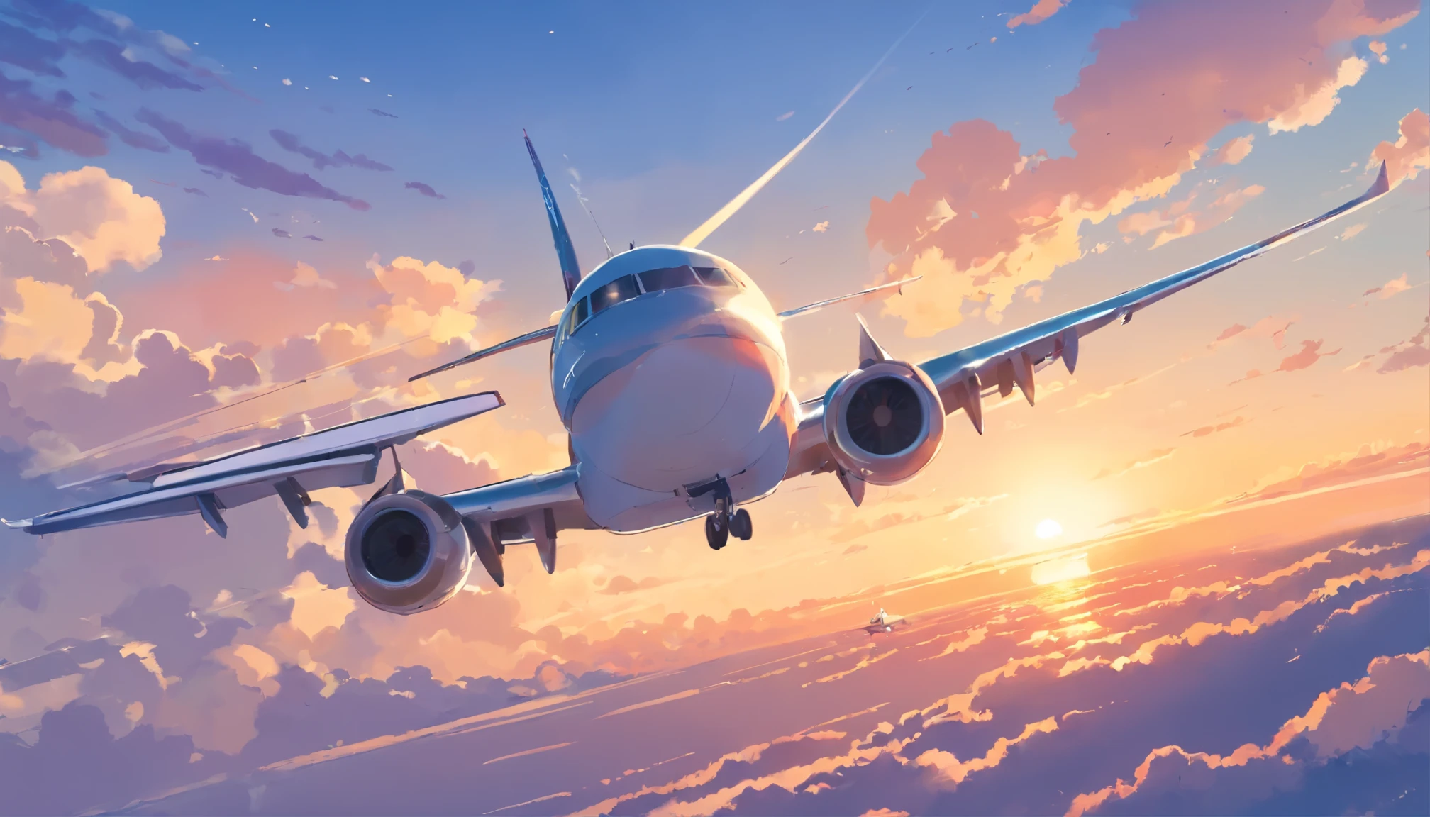 makoto shinkai,makoto shinkai&#39;style,Departure,departure,Take off in an airplane