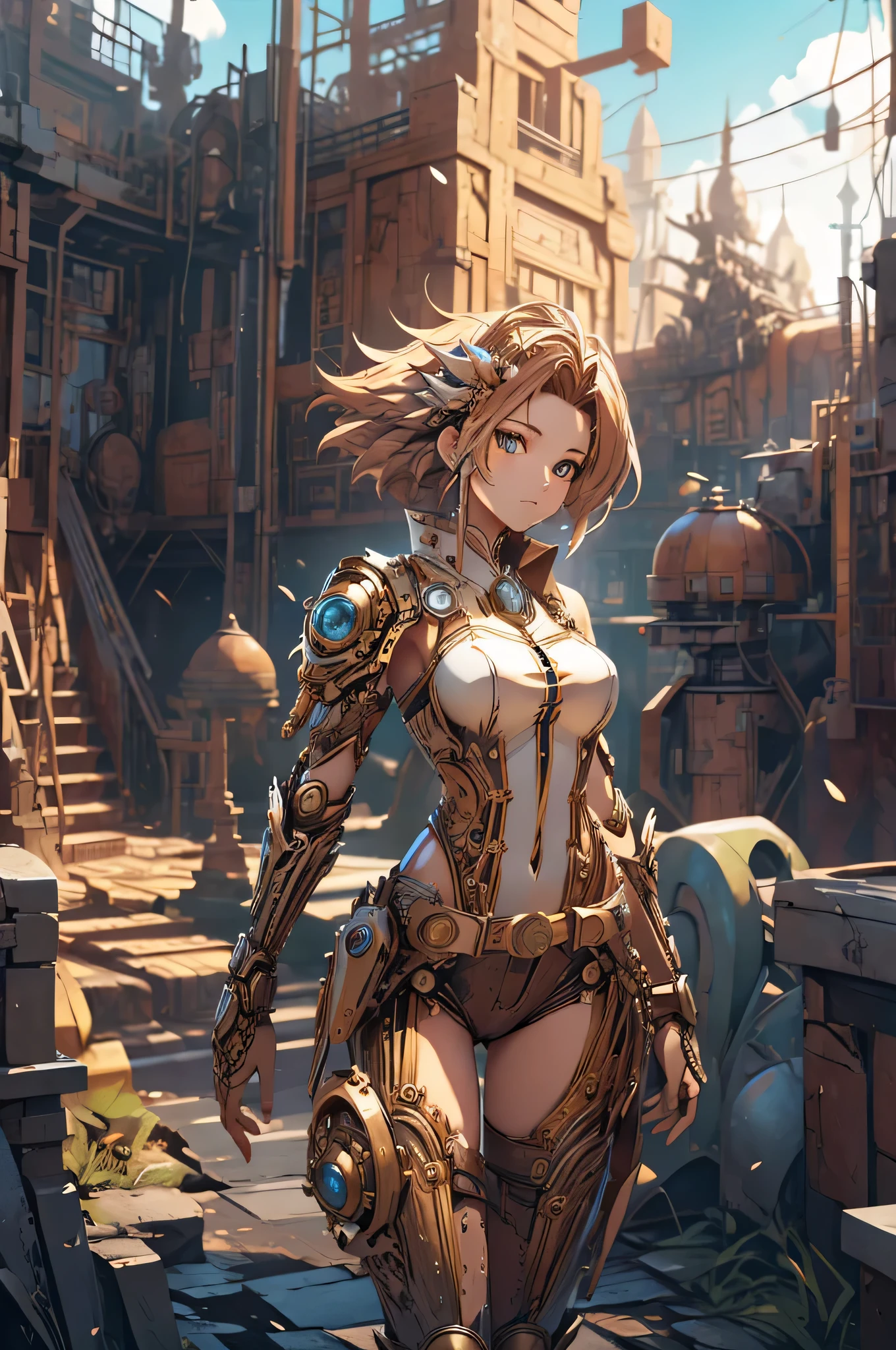 masterpiece, ultra-detailed, best quality, mechanical warrior