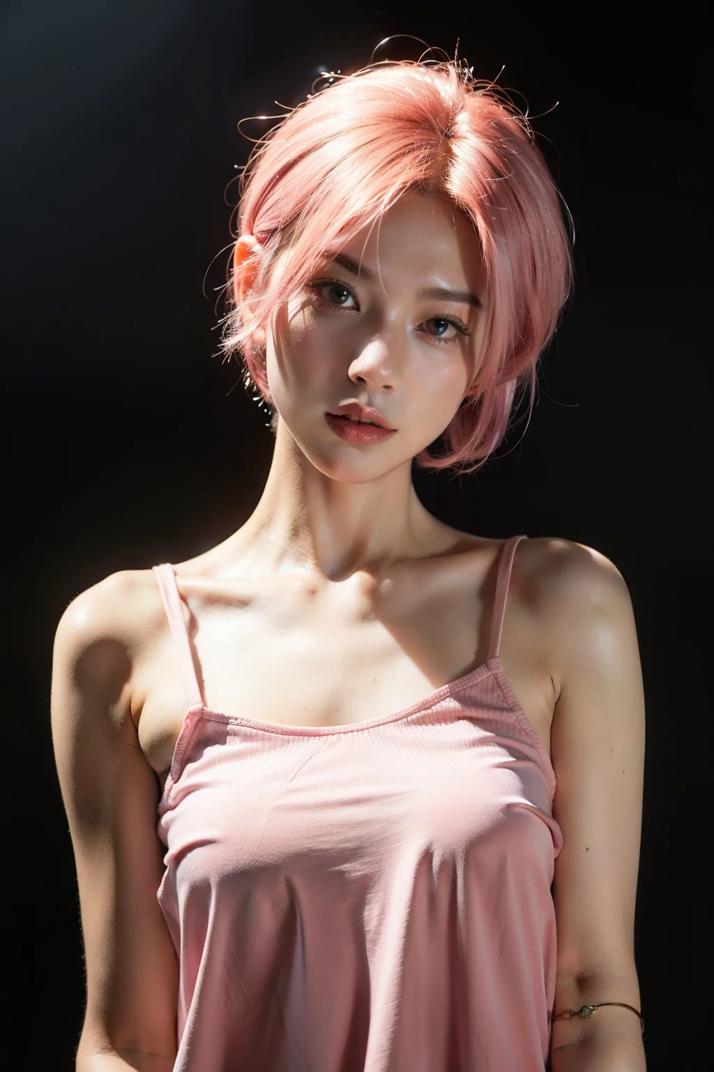 Short pink hair