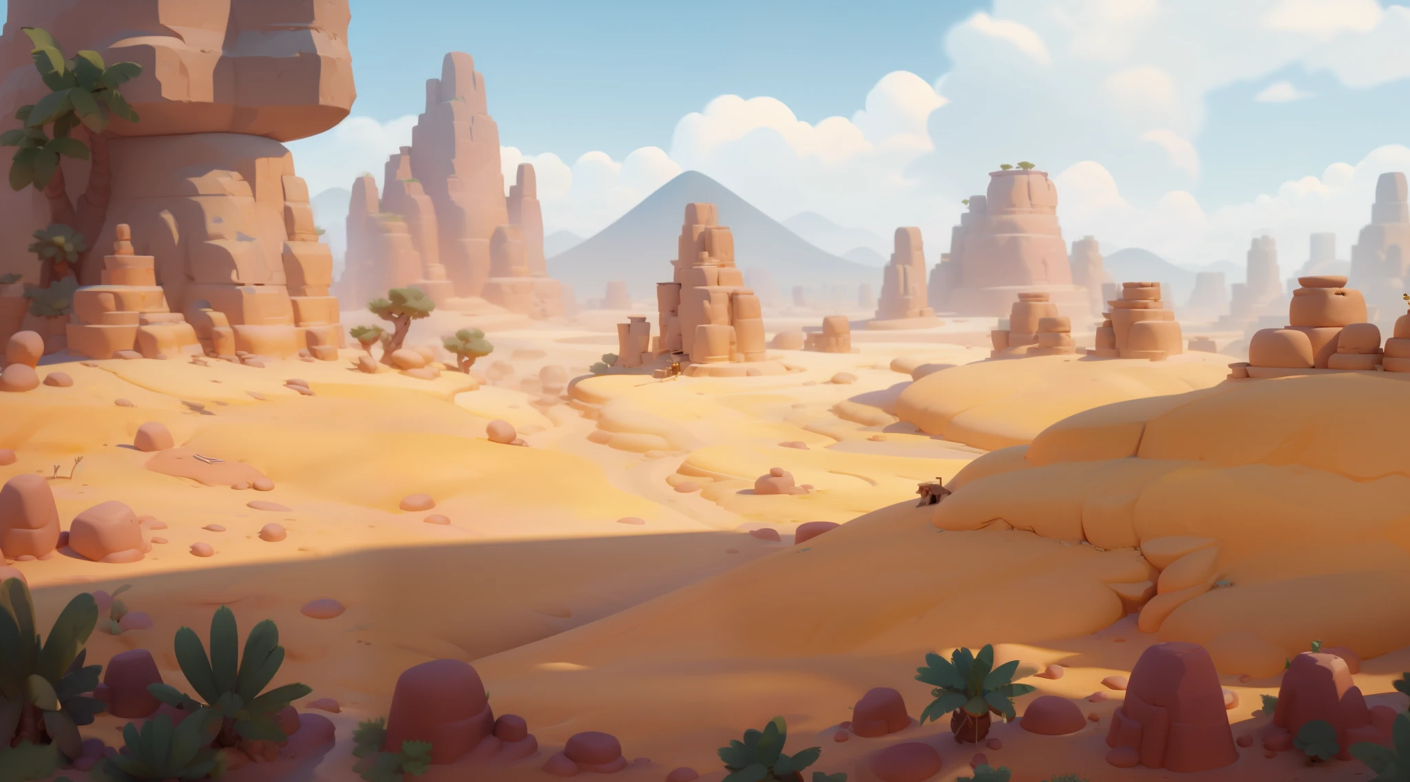 there is a cartoon picture of a desert with rocks and bushes, background art, desert environment, desert background, sand and desert environment, desert scenery, desert in the background, new mexican desert background, rocky desert, desert scene, desert lands, desert oasis background, background artwork, desert landscape, desert wasteland, random background scene, canyon background, rocky environment, desert setting