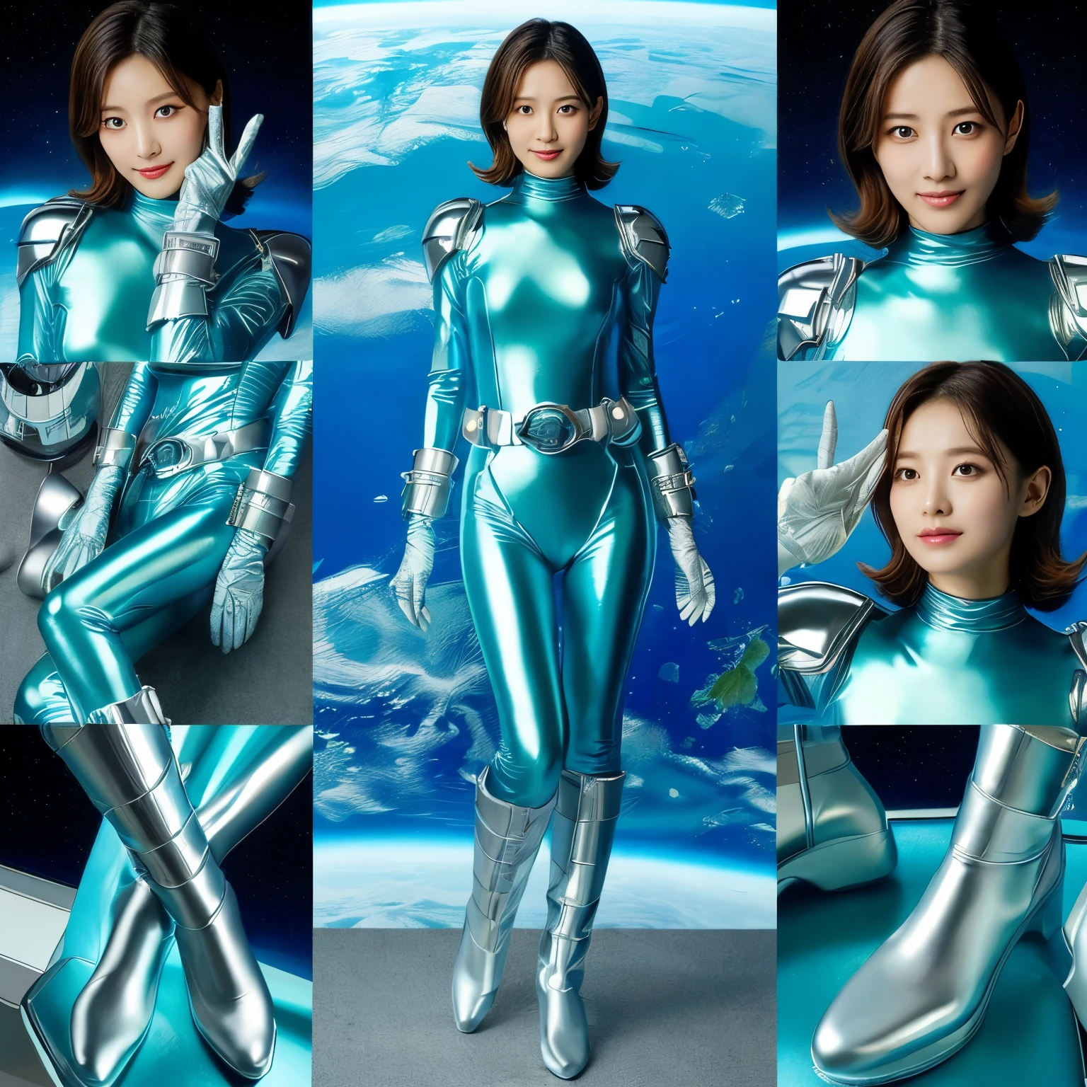 best image quality、Super high resolution、(realism:1.4)、Korean beauty star、The most beautiful KPOP star、horny face、Horny Korean makeup、erotic expression、A body that makes you want to touch it、erotic photos、((Realistic shiny satin fabric texture、High-gloss stretch satin fabric that is smooth and smooth to the touch.、The drape of the curved part of the shiny satin fabric、strong shiny costume、The smooth and beautiful quality and luster of the costumes、A shiny costume made of high-quality satin fabric with high density.、Smooth to the touch oil light liang ice 縝绸 ultra-class battleship skin coat COS、Super Sentai Women's Heroine Suit、Texture of costumes that satin fetishists respond to、Thin, glossy stretch satin fabric)),8K photo quality