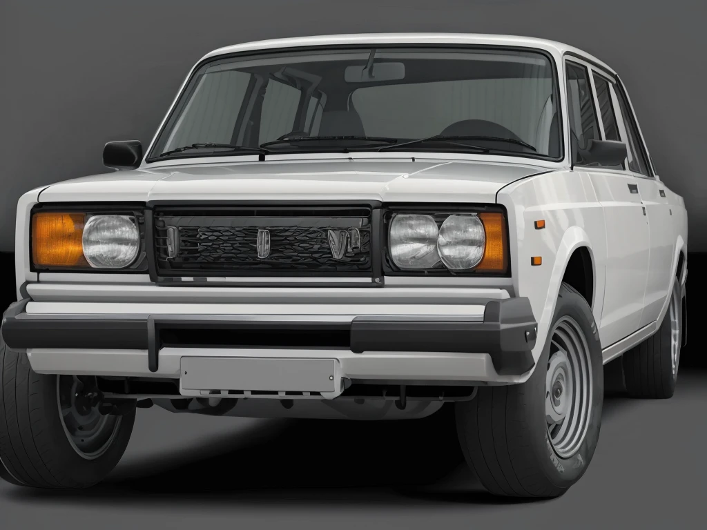 (vector art) VAZ-2107 car, minimalism, gray and dark shades, 2d, pencil drawing, aggressive look, brutality, high detail, hyperrealism, diagonal, inscribed objec), RAW:1,1, 8k