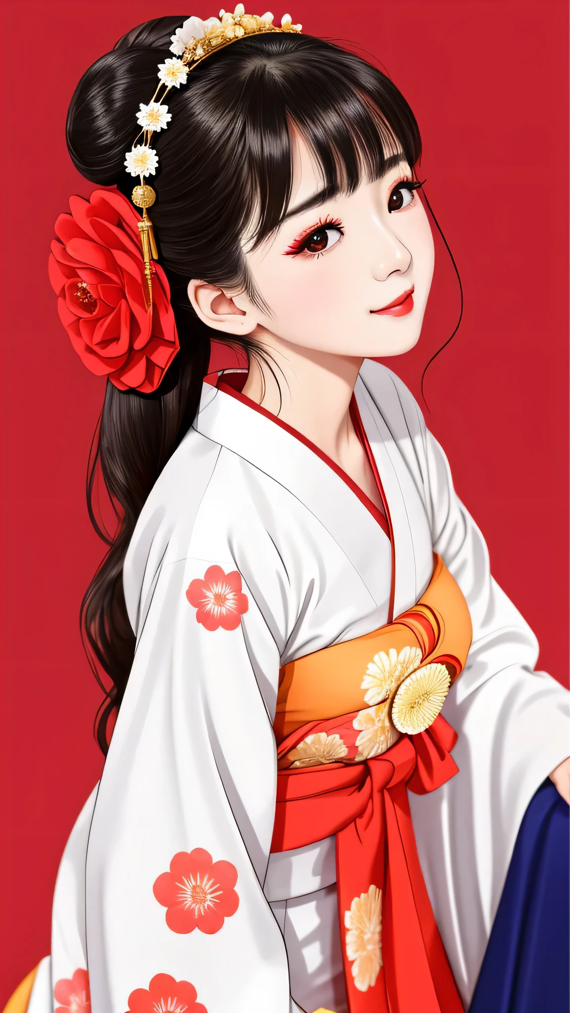 Standing back to back, I close my eyes in shame、Each has a different expression2People and sisters、(2 girls)、⦅Dancing traditional performing arts gracefully)、((big breasts、small face、not exposed))、highest quality、masterpiece、(black hair、Bun Hair、bun hair、)、brown eyes、⦅wide angle、Angle from above, from the waist up、A dynamic pause on a magazine cover、Each person has a different perspective when looking into the distance⦆、(8K high quality、masterpiece、High resolution、Realistic and beautiful light and shadow、(highest quality)、(high resolution)、(very delicate and beautiful)、(beautiful 8k face)、(Close your eyes while smiling、Beautiful eyes)、(Transparent skin)、(soft hair)、(8head and body)、(Japanese-style yukata kimono with pink and orange floral patterns on a white background, mixed with gold powder、wearing a yukata2Japanese beautiful girl)、((tanabata decoration background))、((small face))、(arms up)、thin and small nose、(red lipstick)、(make cheeks red)、(Glossy skin)、((Ink painting style))、extremely thin eyebrows、Overall super high quality、(She wears maiko-style makeup)、Whitening、long and beautiful eyelashes、Glossy skin、(red cheeks),straight nose、masterpiece、highest quality、whole body、 eyebrows visible through hair、Bun Hair、grin、gal、Kogal、Fashionable、woman、fine、Pause、
Waiting to start