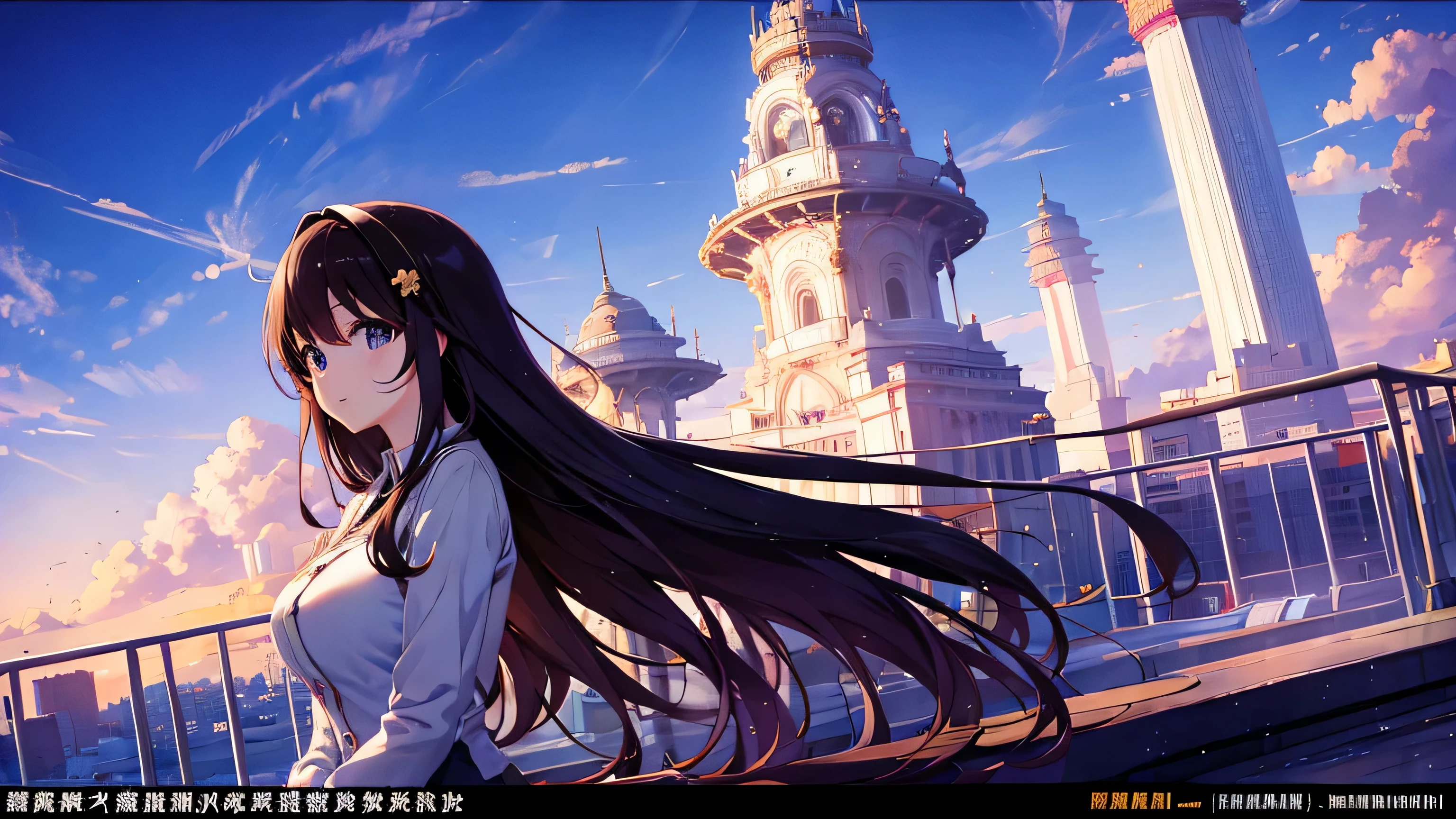 anime,nostalgic,high resolution,woman,Clear skies