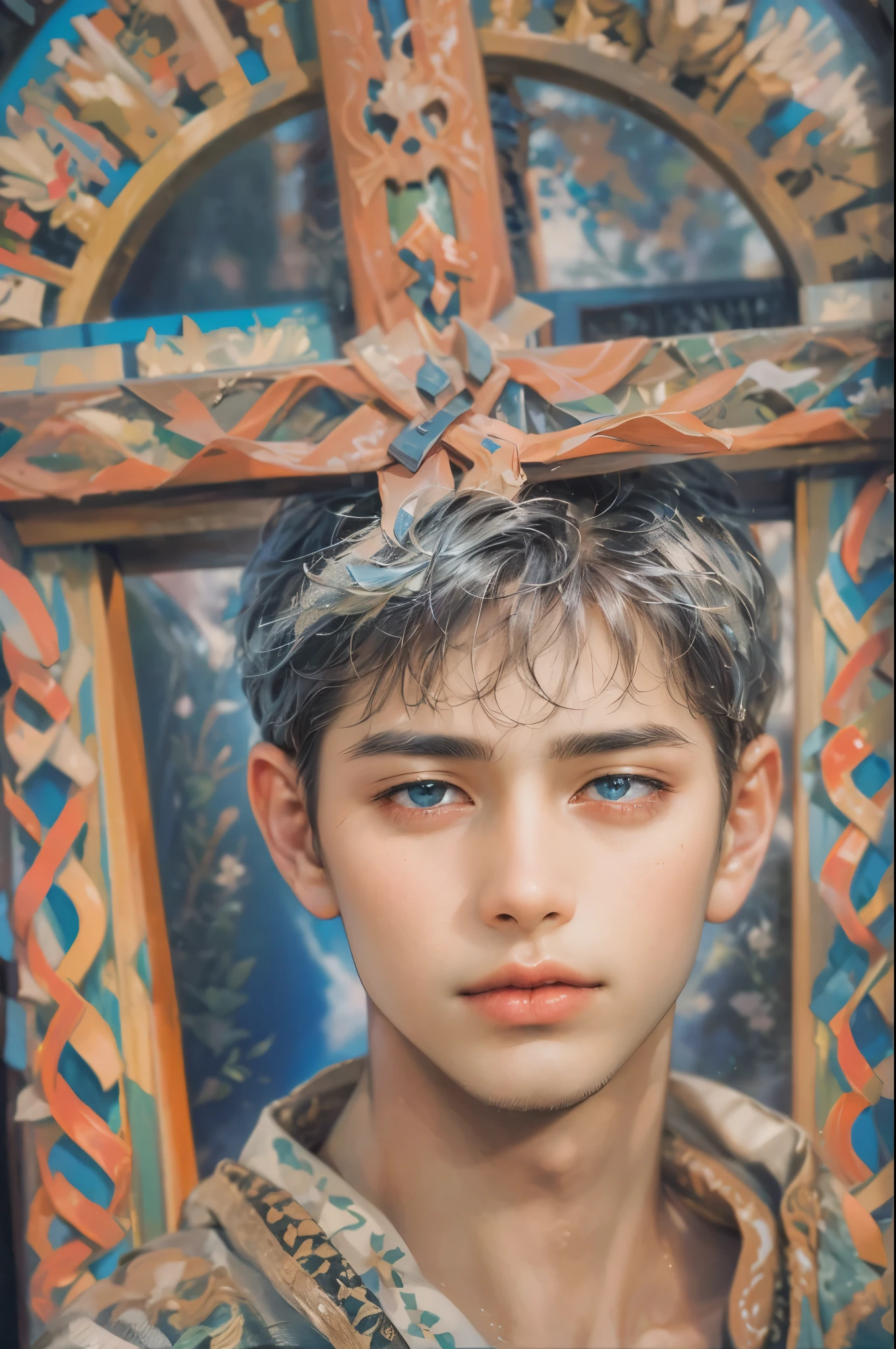 (masterpiece, top quality, best quality, official art, beautiful and aesthetic:1.2), boy, handsome, extreme detailed faces, (fractal art:1.3), colorful, highest detailed, (perfect face), shiny skin, HDR, cantarella, extremely detailed surroundings,