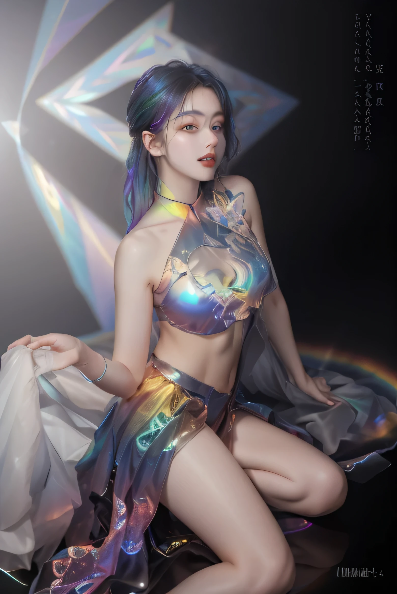 1girl, iridescence, full body, 