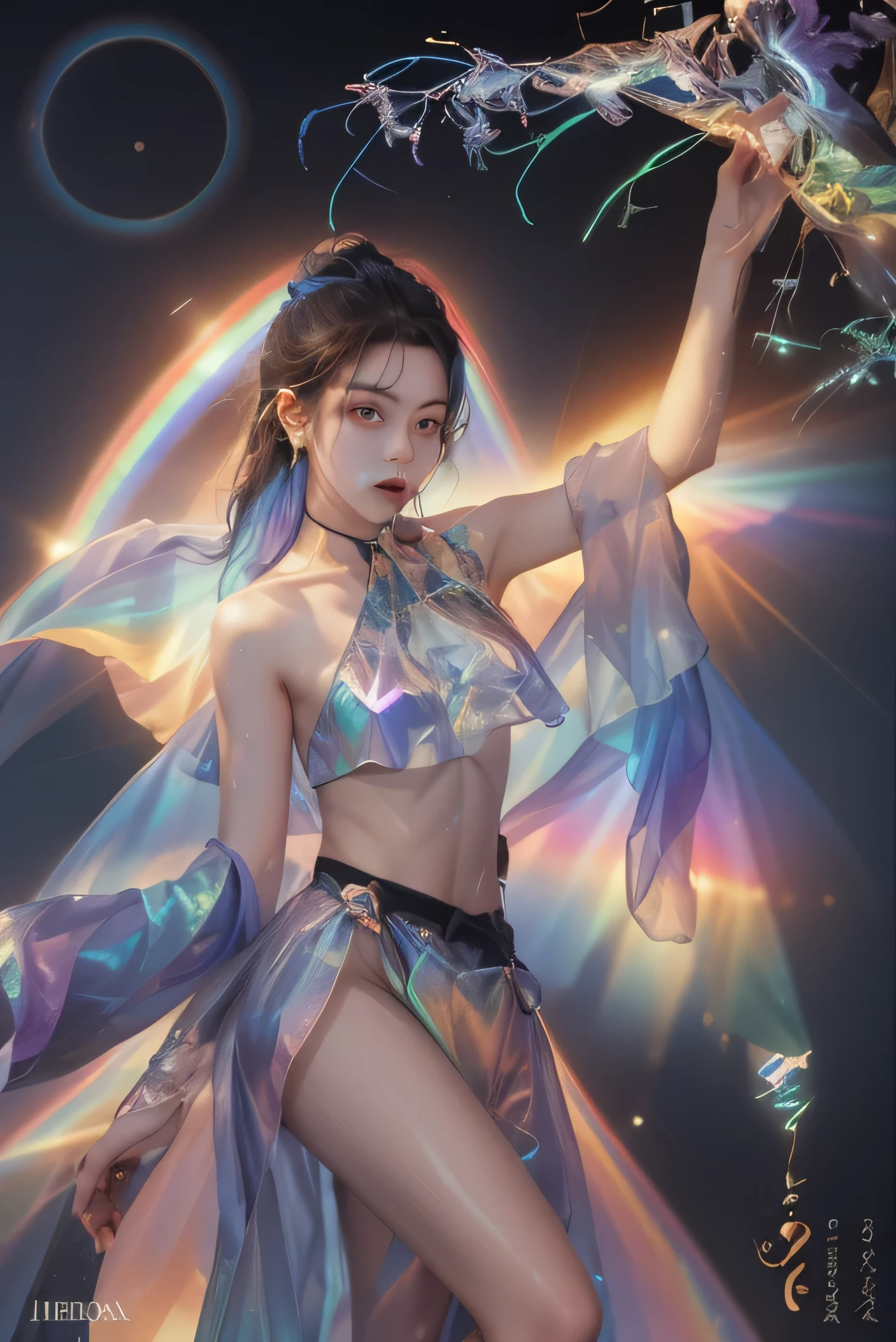 1girl, iridescence, full body, 