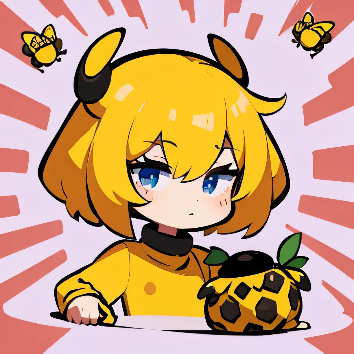 honeycomb,Ul,Cartoon,And little bees,Vector illustration,