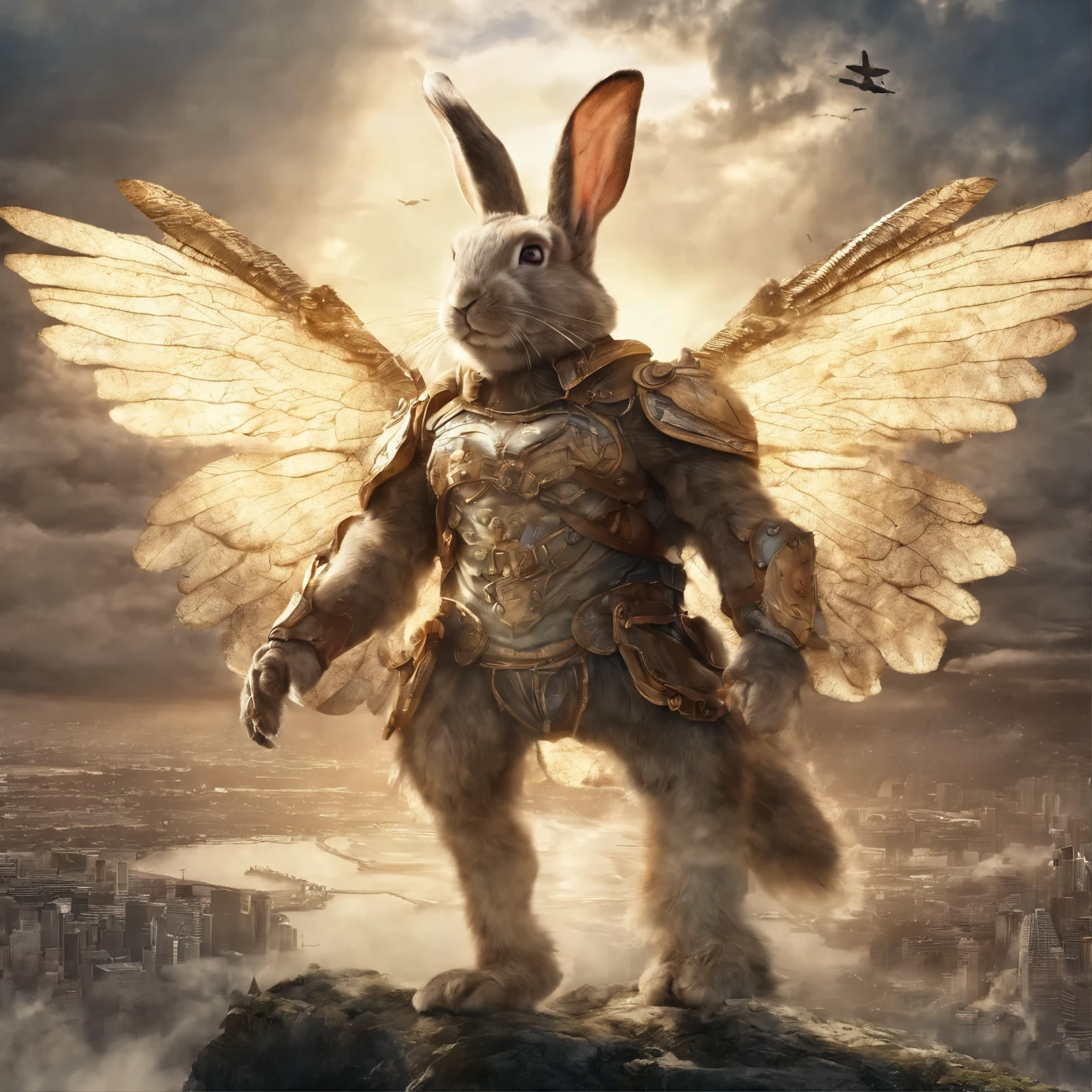 (vector art work iIllustration:1.45), (masterpiece), (extremely intricate:1.3), (realistic), movie screencap, bunny with wings , flying through the sky, 8k, 4k, hd