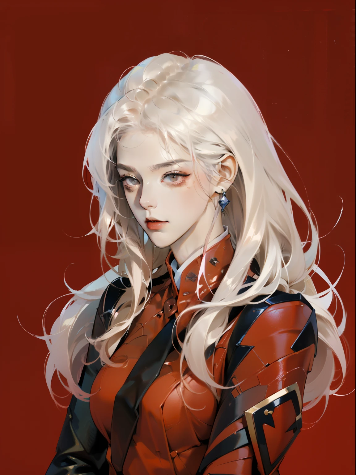 anime girl in red shirt and black tie posing for a picture, by Yang J, extremely detailed artgerm, rin tohsaka, artgerm jsc, artwork in the style of guweiz, beautiful digital artwork, artgerm. high detail, range murata and artgerm, style artgerm, ig model | artgerm