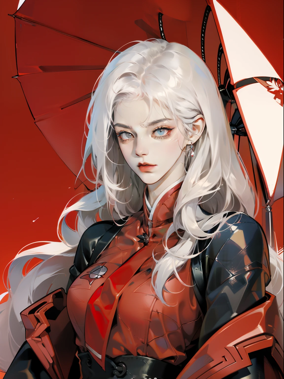 anime girl in red shirt and black tie posing for a picture, by Yang J, extremely detailed artgerm, rin tohsaka, artgerm jsc, artwork in the style of guweiz, beautiful digital artwork, artgerm. high detail, range murata and artgerm, style artgerm, ig model | artgerm