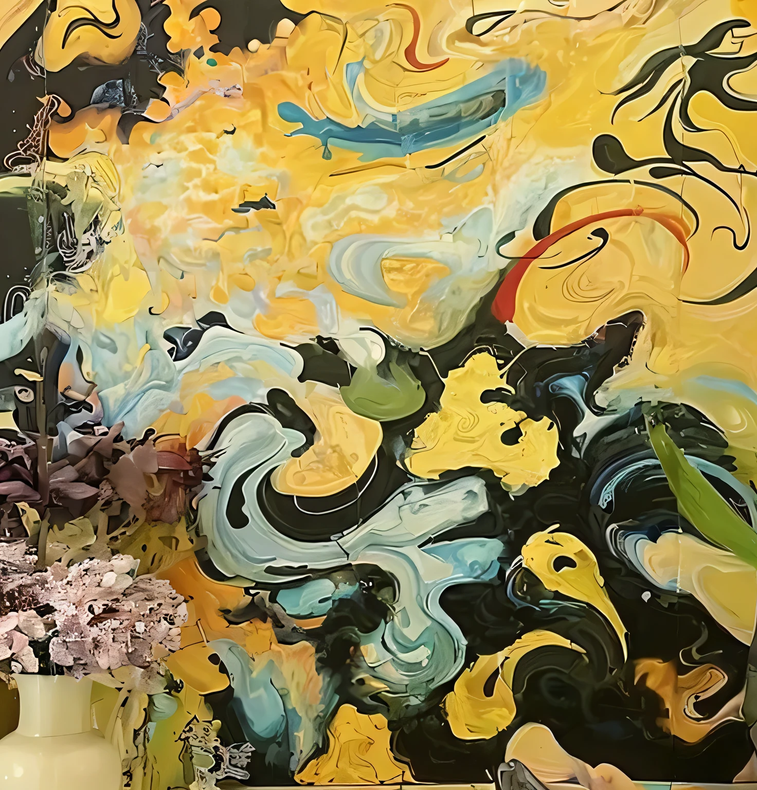 Complementary colors abstract painting