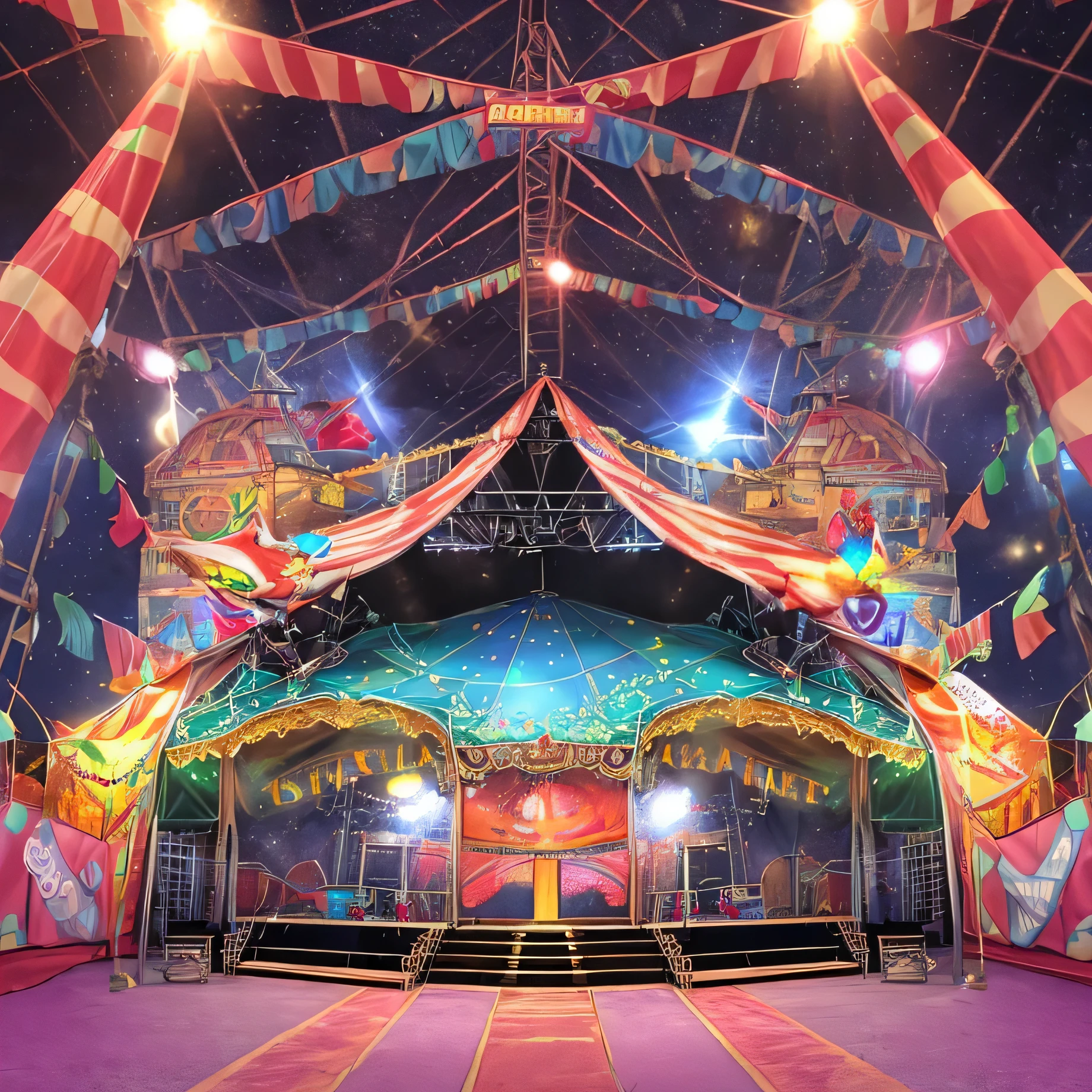Old carnival stage