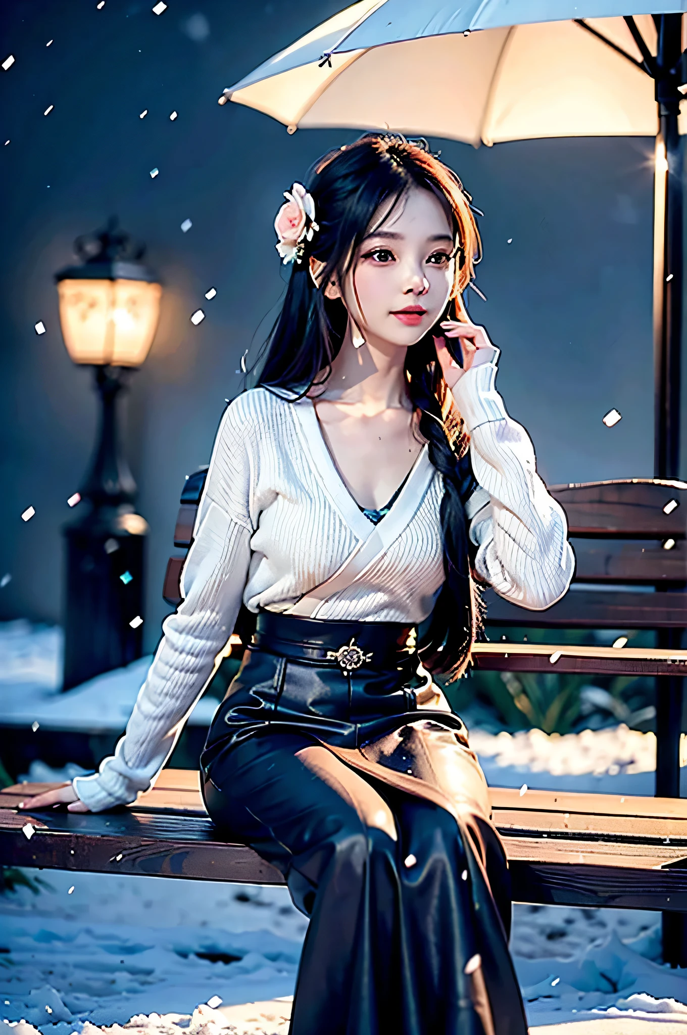 A beautiful and charming woman, Leaning alone on a bench, under firelight, Her complexion is as crystal clear as jade, like a new moon, Like flowers and trees covered with snow. when it&#39;s euphemistic, it&#39;s charming.