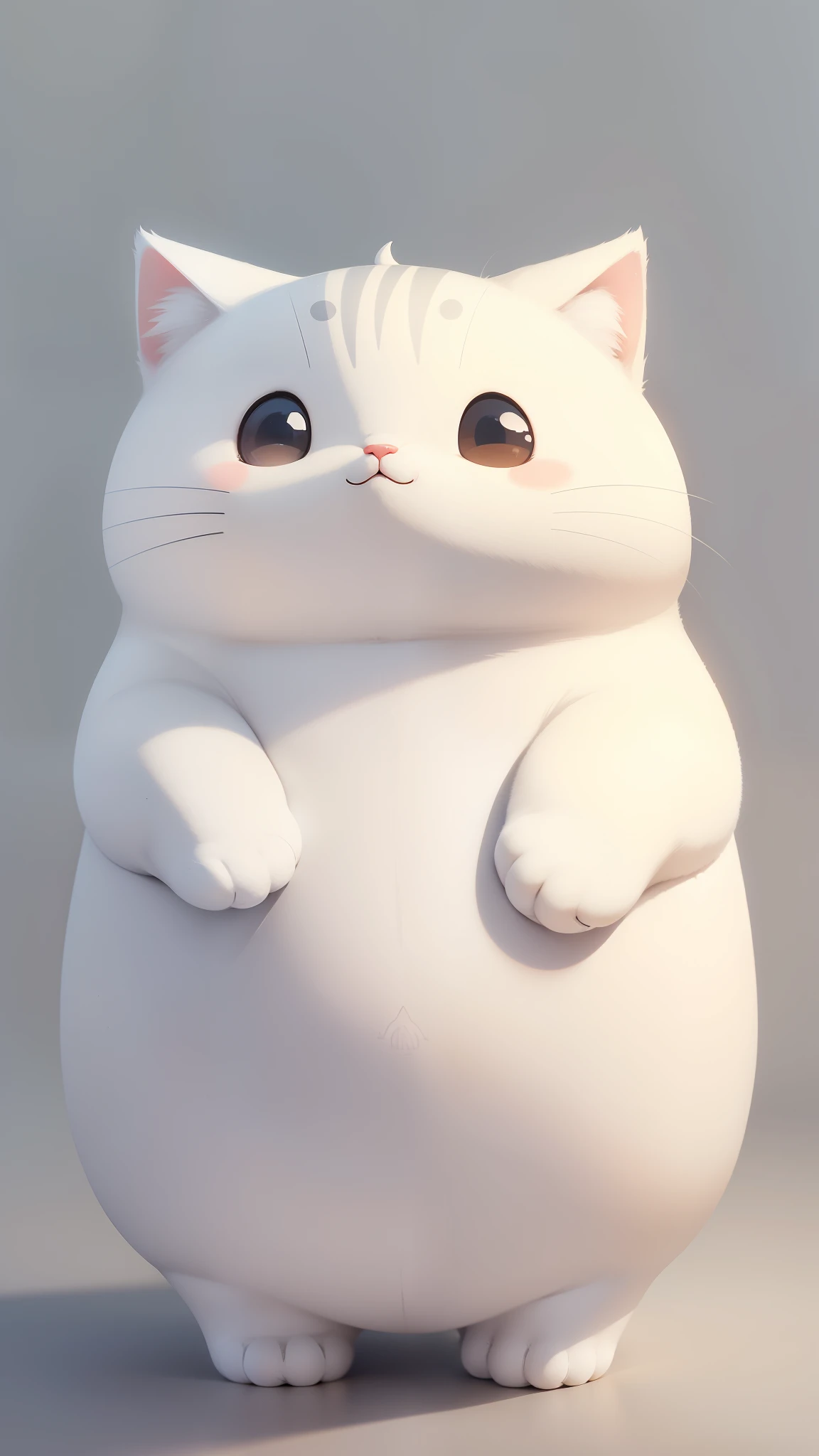 a sticker、solid background、catss、simple, chubby cats, white color,