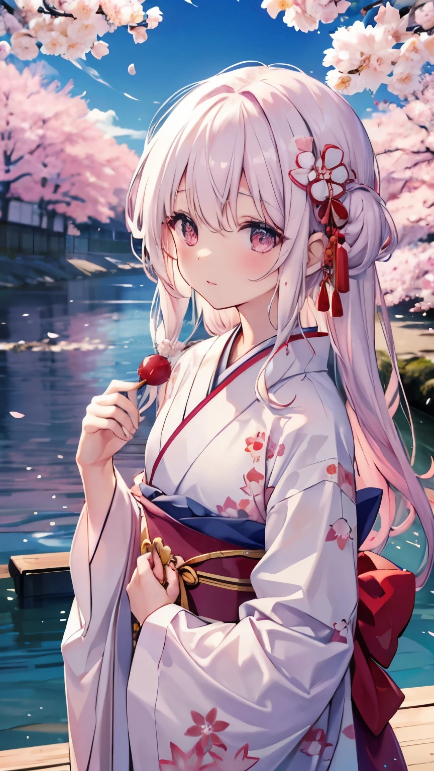 ,girl,best image quality,,sakura hair,,cherry blossomsの目, white skin,,long hair,straight,half eyes,,wet condition,baby doll,,tatamiの部屋,,small胸,,kimono,tatami,SakuraFubuki,small,,cherry blossoms,cherry blossomsの花びら