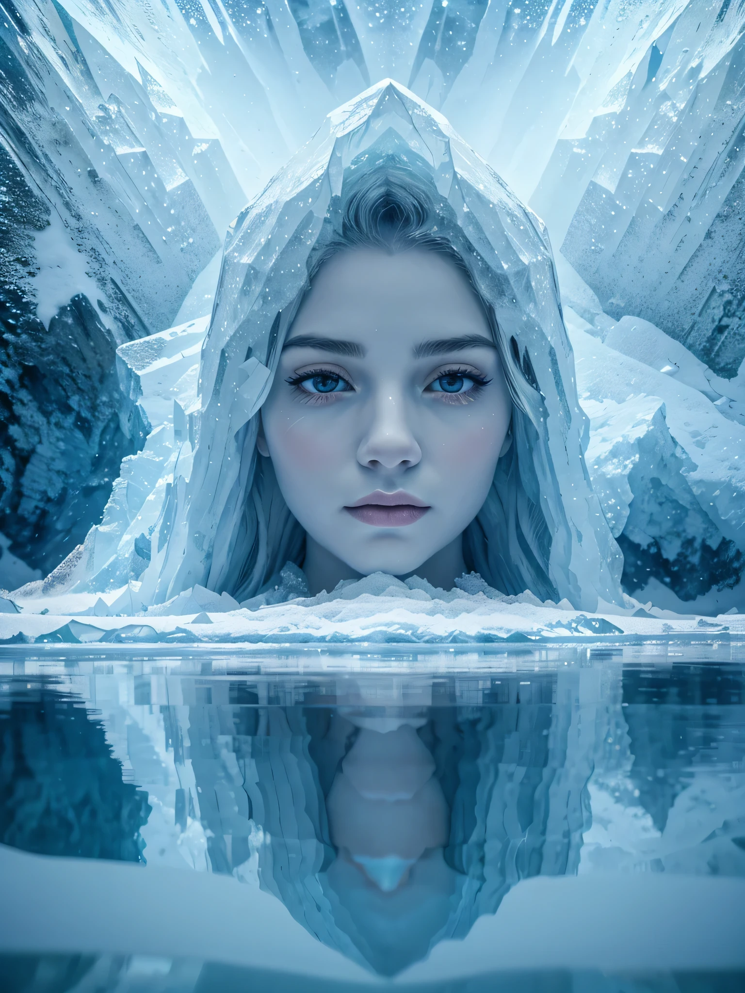 (best quality,highres,masterpiece:1.2),ultra-detailed,(realistic:1.37),diamond iceberg,icy water,sparkling diamonds,glacial landscape,serene atmosphere,crystalline ice,otherworldly beauty,reflective surfaces,glistening snow,ethereal glow,frozen wonderland,spectacular winter scene,mesmerizing textures,shimmering blue hues,subtle light and shadows,translucent icicles,dazzling brilliance,frozen solitude,impressive grandeur,winter paradise,sublime stillness,sub-zero temperatures,pristine purity,icy sculptures,majestic formations,dreamlike ambiance,mysterious depths,calm and tranquil,whispering winds,glacier's majesty,dramatic landscape,enchanted realm,arctic paradise,unforgiving coldness,crystal clear sky,remote and untouched,awe-inspiring beauty,sublime serenity,unfathomable depths,ethereal tranquility