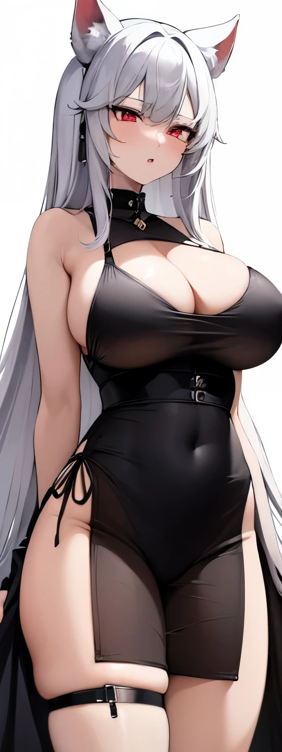highest quality High resolution one young beautiful woman red eyes beautiful white hair medium perm cute soft girl Cat ear Seductive naked black and white cow print underwear dragon girl cosplay enchanting maid outfit breastfeeding service The huge breasts of a virgin killer with amazing charm Sexless breast milk gasp incest Estrus face bbw