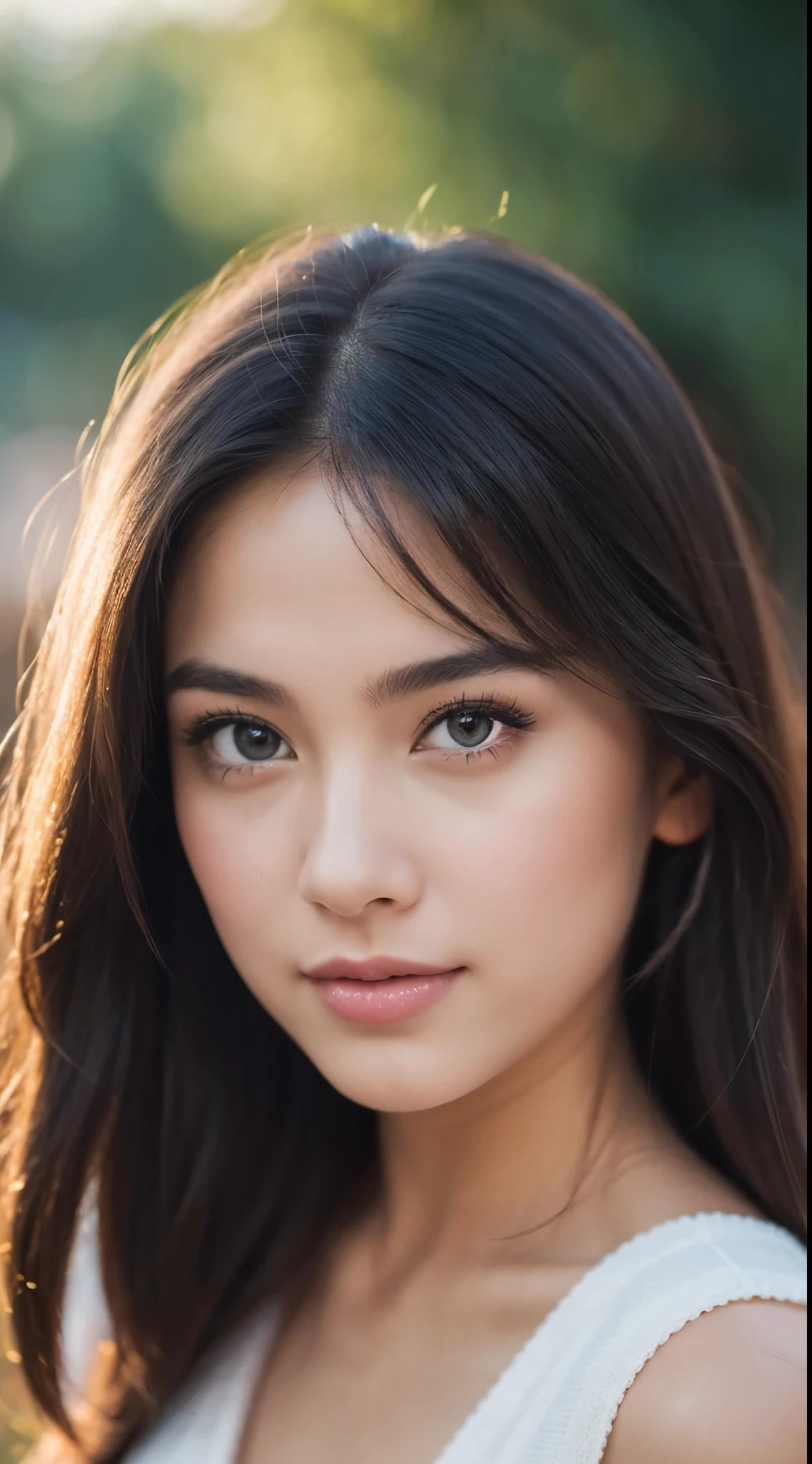 Drawing Portrait girl beautiful Bokeh Pelzval. 8K HDR, Photography.