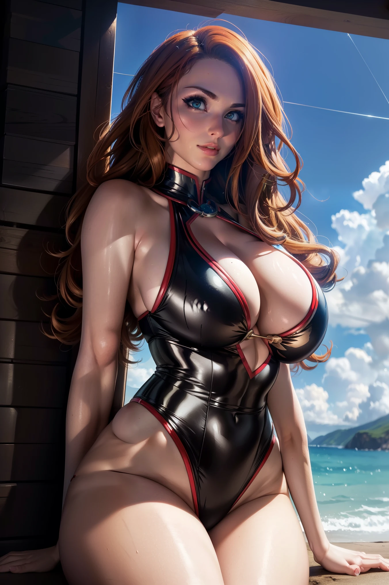 (best quality,4k,8k,highres,masterpiece:1.2),ultra-detailed,(realistic,photorealistic,photo-realistic:1.37),portraits,sexy superheroine,artgerm,realism,glistening skin,cartooncore,mangacore,natural lighting,defined full lips,feminine body