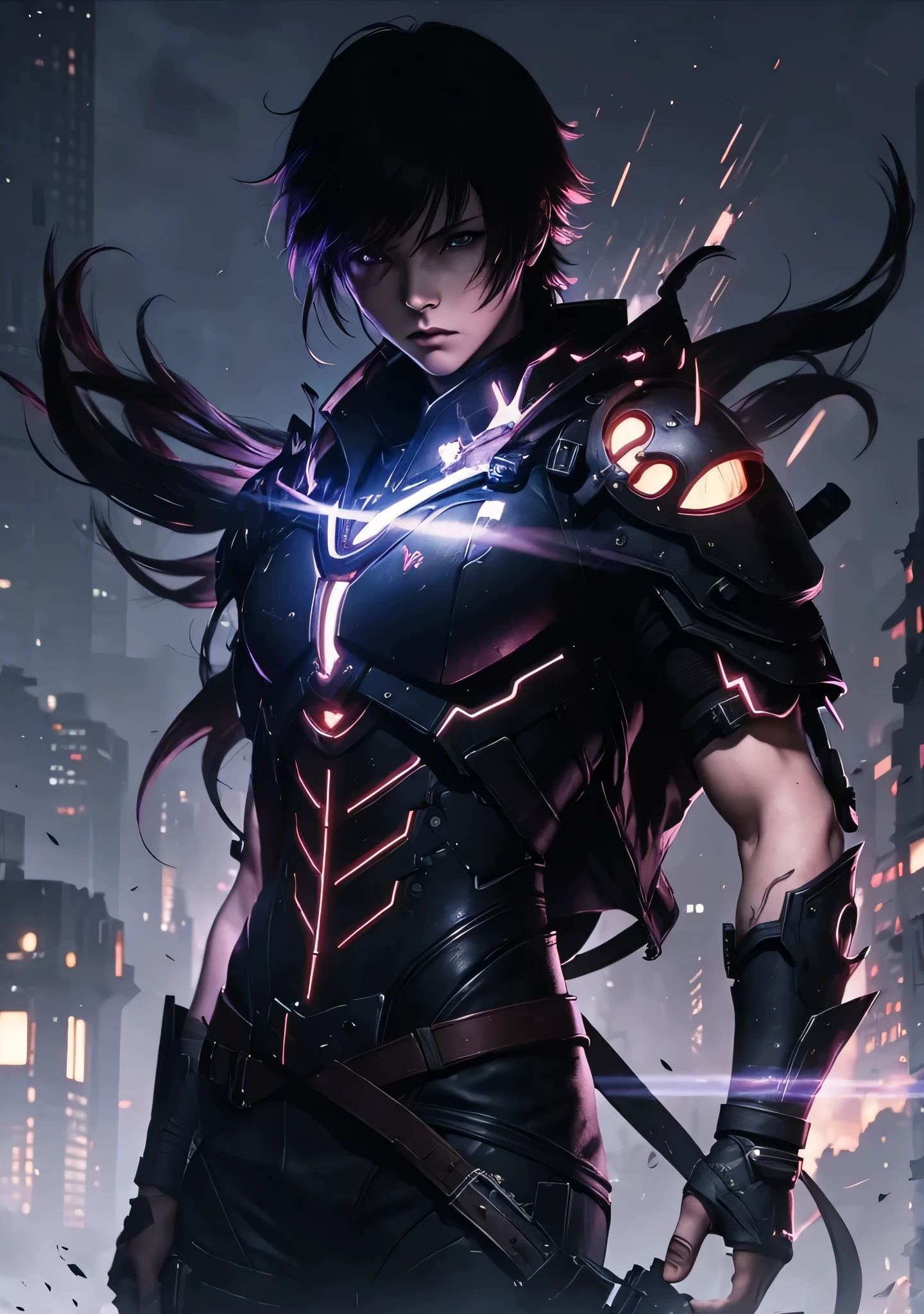 Dark, dystopia, anime character, solo leveling 