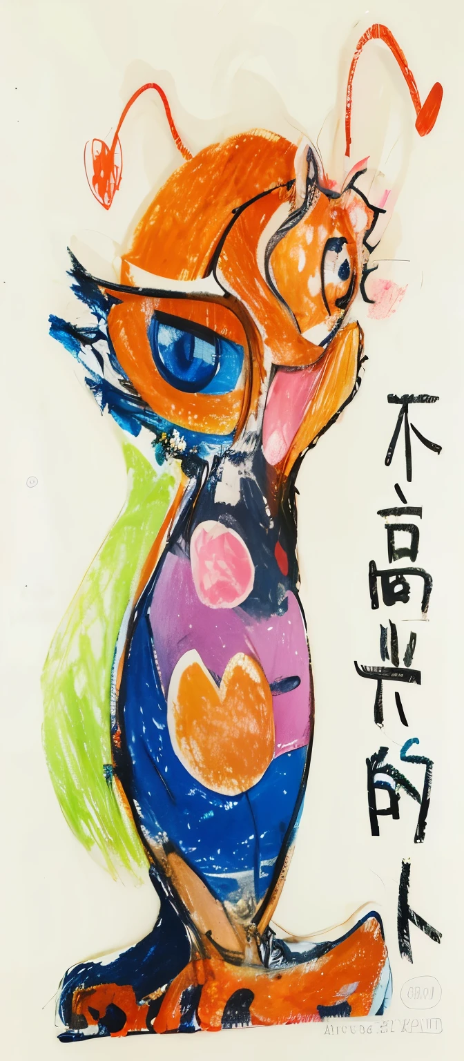 Drawing of cartoon mouse holding a heart in its mouth, author:Hiratsuka Yunichi, 7 year old crayon drawing, author:Watanabe Kazan, author:Yokoyama Grand View, inspired by Gu Kaizhi, author:Junsaku Koizumi, Inspired by Georg Baselitz, The art style of Queen of the Dragon King