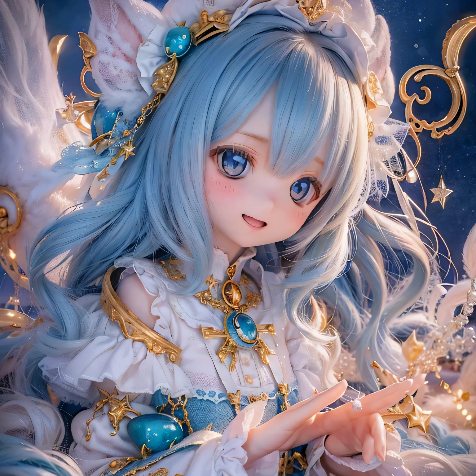 medium:anime girls,magic,cute,adorable,playful,lively,bright colors,soft shading,warm lighting,sparkling eyes,pastel palette,vibrant atmosphere,happy expression,catchy pose,floating in the air,smiling faces,sweet smiles,fluffy hair,flowing ribbons,flowery background,hearts floating around,cheerful mood,whimsical scene,light-hearted,joyful ambiance,colorful art style,magical touch,ethereal beauty,charming characters,fantasy world,comfortable and cozy environment,peaceful atmosphere,relaxing vibes,tranquil setting,magic sparks,glowing stars,sparkling magic wands,lots of details,fine lines,precise linework,detailed artwork,meticulous attention to details,highly-detailed illustration,impressive art quality,eye-catching artwork,professional artwork,expressive eyes,cute and small noses,pouty lips,playful expressions,perfectly-shaped eyelashes,adorable freckles,soft and smooth skin,pure and innocent look,natural beauty,flawless complexion,cute outfits,colorful ribbons and bows,exquisite designed dresses,cute accessories,and adorable hats,playful and elegant postures,various magical poses.
(best quality,4k,8k,highres,masterpiece:1.2),ultra-detailed,(realistic,photorealistic,photo-realistic:1.37),HDR,UHD,studio lighting,ultra-fine painting,sharp focus,physically-based rendering,extreme detail description,professional,vivid colors,bokeh
pastel palette,lively colors,pink tones,soft hues,sparkling and bright colors,pastel blues and pinks,gentle yellows and greens,magical glow,sweet and dreamy color scheme,warm and cozy lighting,mystical ambiance,soft and warm light,ethereal and magical lighting,glowing and radiant light,magical sparkling effects,soft and smooth textures,subtle gradients,soft shadows and highlights,glowing backgrounds,glowing stars and sparkles,moonlit night,comfortable and magical atmosphere,warm and inviting atmosphere,magical and dreamy vibes,enchanting and cozy setting,serene and peaceful backdrop
I hope this prompt helps you in generating a beautiful art