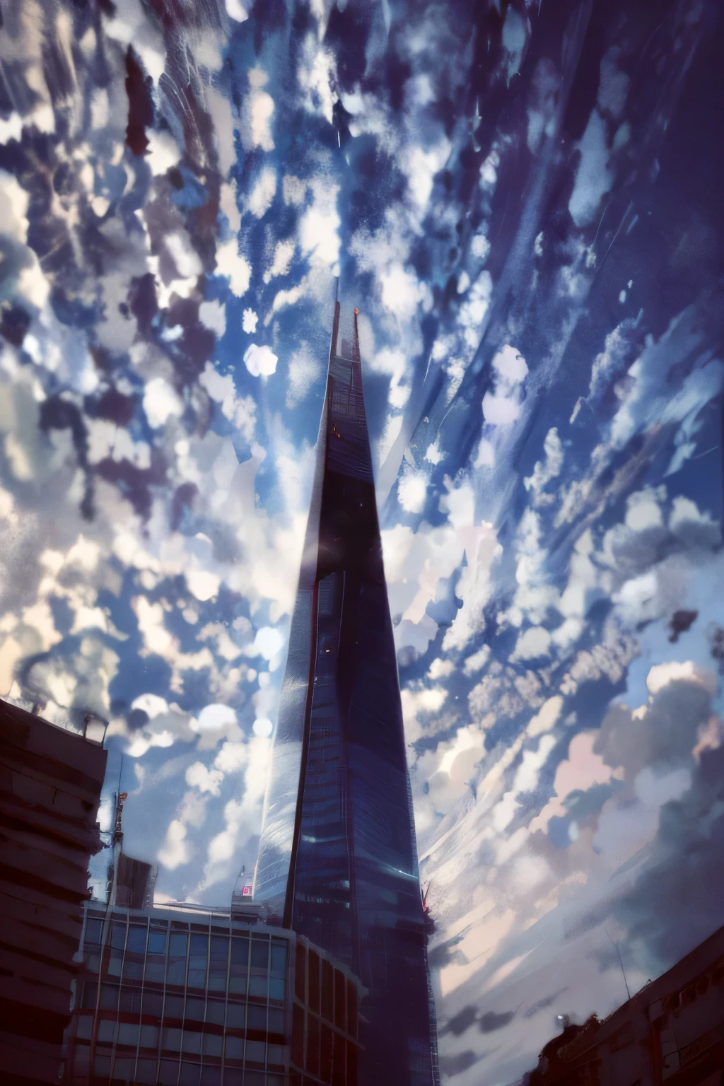 arafed view of a tall building with a sky background, the shard, stunning sky, upwards perspective, iphone picture, stunning sight, towering over the camera, iphone capture, reaching for the sky, iphone photo, london, stunning skies, photo taken with an iphone, blue sky, looking upward, cloud, towering, by Matthew Smith, london architecture, stunning visual