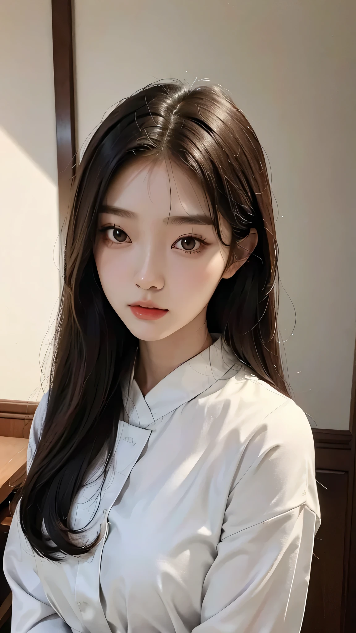 asian woman with long brown hair and white shirt, gorgeous young korean woman with fair skin showing all top of head, beautiful korean young woman, beautiful korean woman, beautiful asian woman, beautiful young asian woman, beautiful asian girl, asian girl with long hair, asian beautiful face, young asian woman, korean girl, korean woman, a young asian woman, young cute korean face