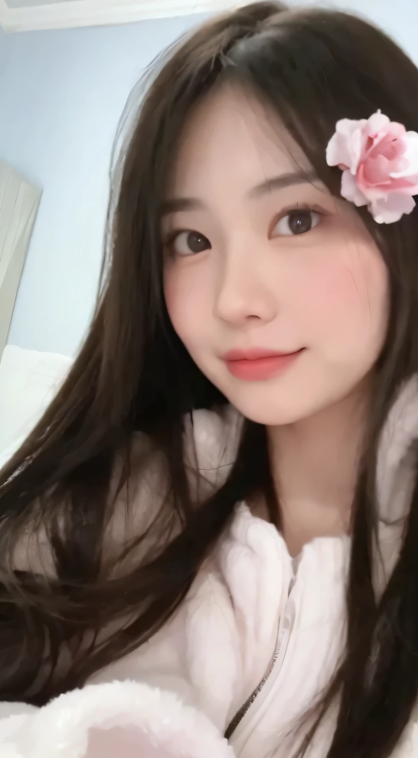 A woman with flowers in her hair poses for a photo, Young cute asian face, xintong chen, Ruan cute vtuber, Has a cute and delicate face, Chen Sumi, Urzan, 1 8 yes, Chiho, 18 years old, anime thai girl, young cute face, girl cute and delicate face