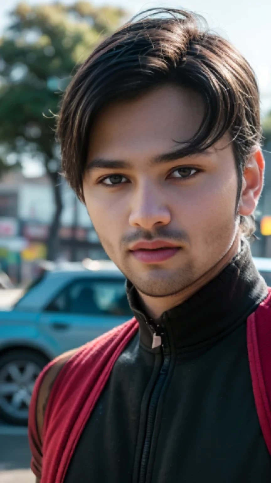 A beautiful young bearded man with highly detailed skin,8k,high res,ultra realistic, photorealism,(real life photo,realistic:1.9),best quality,ultra-detailed,professional,vivid colors,sharp focus,physically-based rendering,studio lighting,bokeh,portraits, wearing black shirt.