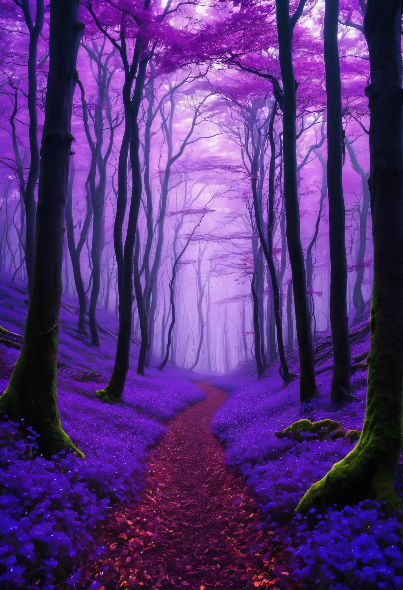 Violet forest with magic