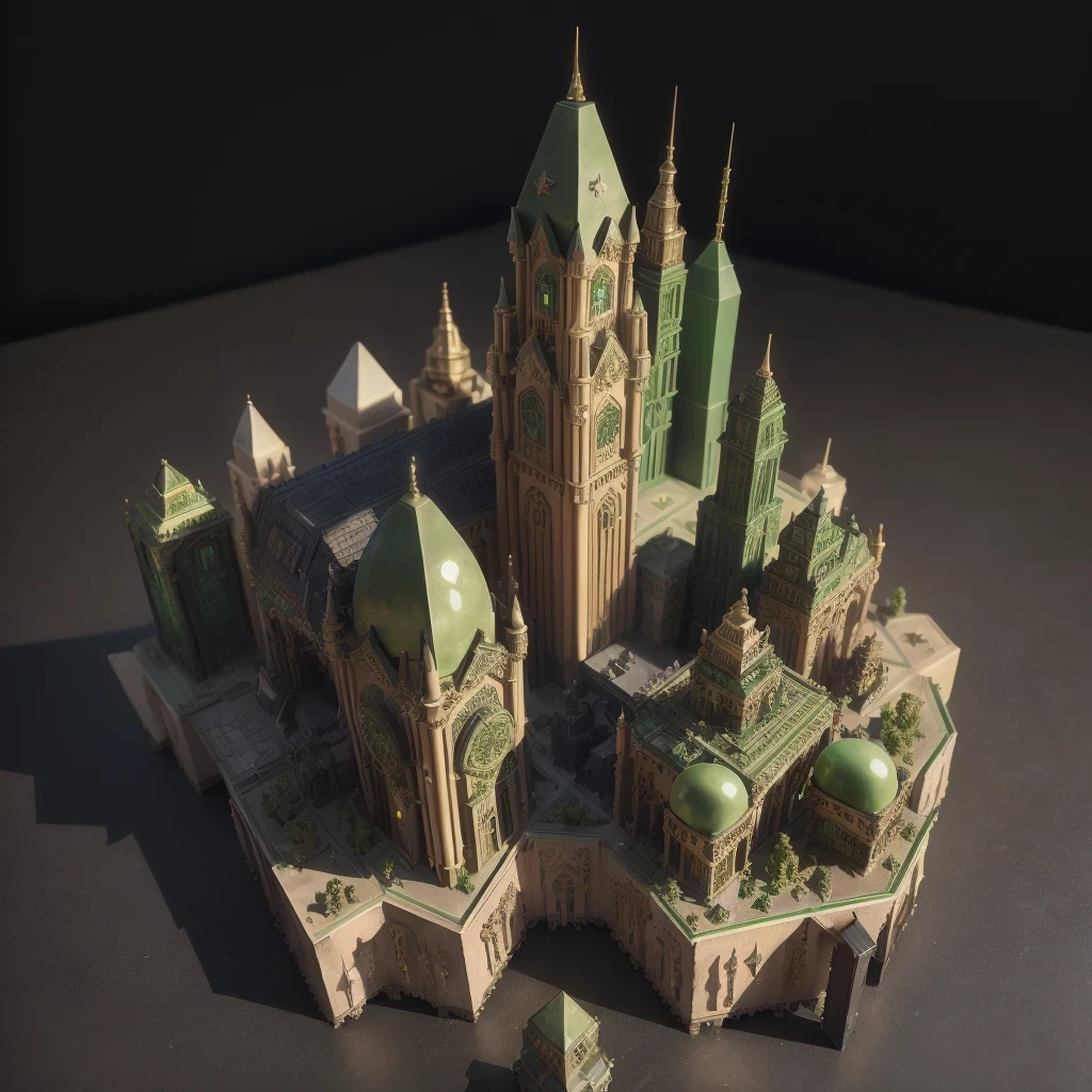 Imperial Green Jade,Gothic architecture,3598 lithium battery Mars realistic model, (original photo, best quality, masterpiece:1.4),Steampunk Cyberpunk 6820 Isometric City,(CyberpunkLithium Star light:1.3), Lithium Star (related to land),(in a Isometric:1.3),Isometric, (((Isometric)))