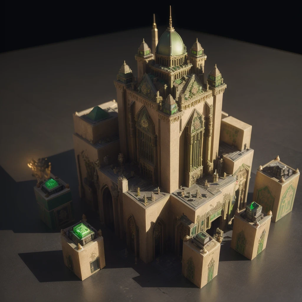 Imperial Green Jade,Gothic architecture,3598 lithium battery Mars realistic model, (original photo, best quality, masterpiece:1.4),Steampunk Cyberpunk 6820 Isometric City,(CyberpunkLithium Star light:1.3), Lithium Star (related to land),(in a Isometric:1.3),Isometric, (((Isometric)))