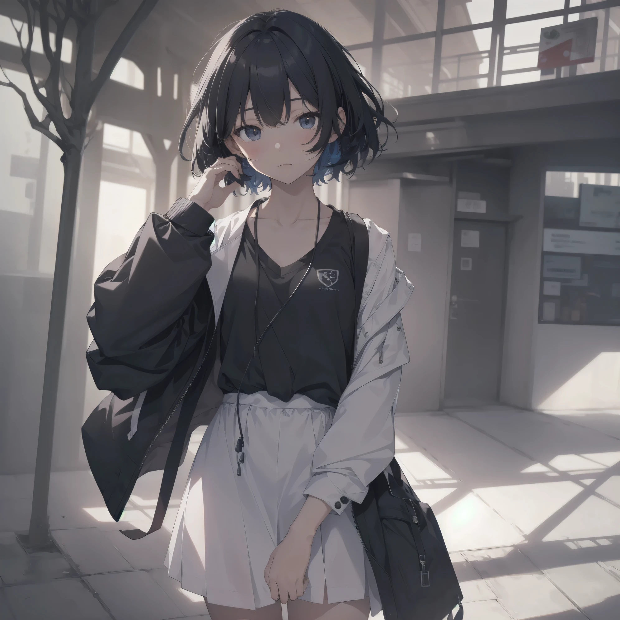 ultra-absurdres-Top quality by artist God, ultra-detailed, high resolution, anime moe artstyle, best anime 8k konachan wallpaper, pixiv contest winner, perfect anatomy,break, 1girl, (Please draw a girl walking sleepily to school alone. )break,(Solo,little female, 13-year-old:1.3),Full limbs, complete fingers,a junior high school student, Attractiveness of immature bodies, (very short hair), short cut, flat chest, , small butt, small black eyes, beautiful detailed eyes, well-proportioned iris and pupils, expressive eyes, highres detailed hair, soft expression, school_uniform, pleated skirt,(Detailed Lighting), (Detailed background), in the School commute route. break,super detailed skin, Best cinematic lighting powered by famous artist, 8k,beauty illustration,photoshop_(medium),very aesthetic,break,((artist:fujiyama )), artist:akinashi yuu ,artist:oyari ashito ,artist:kantoku ,