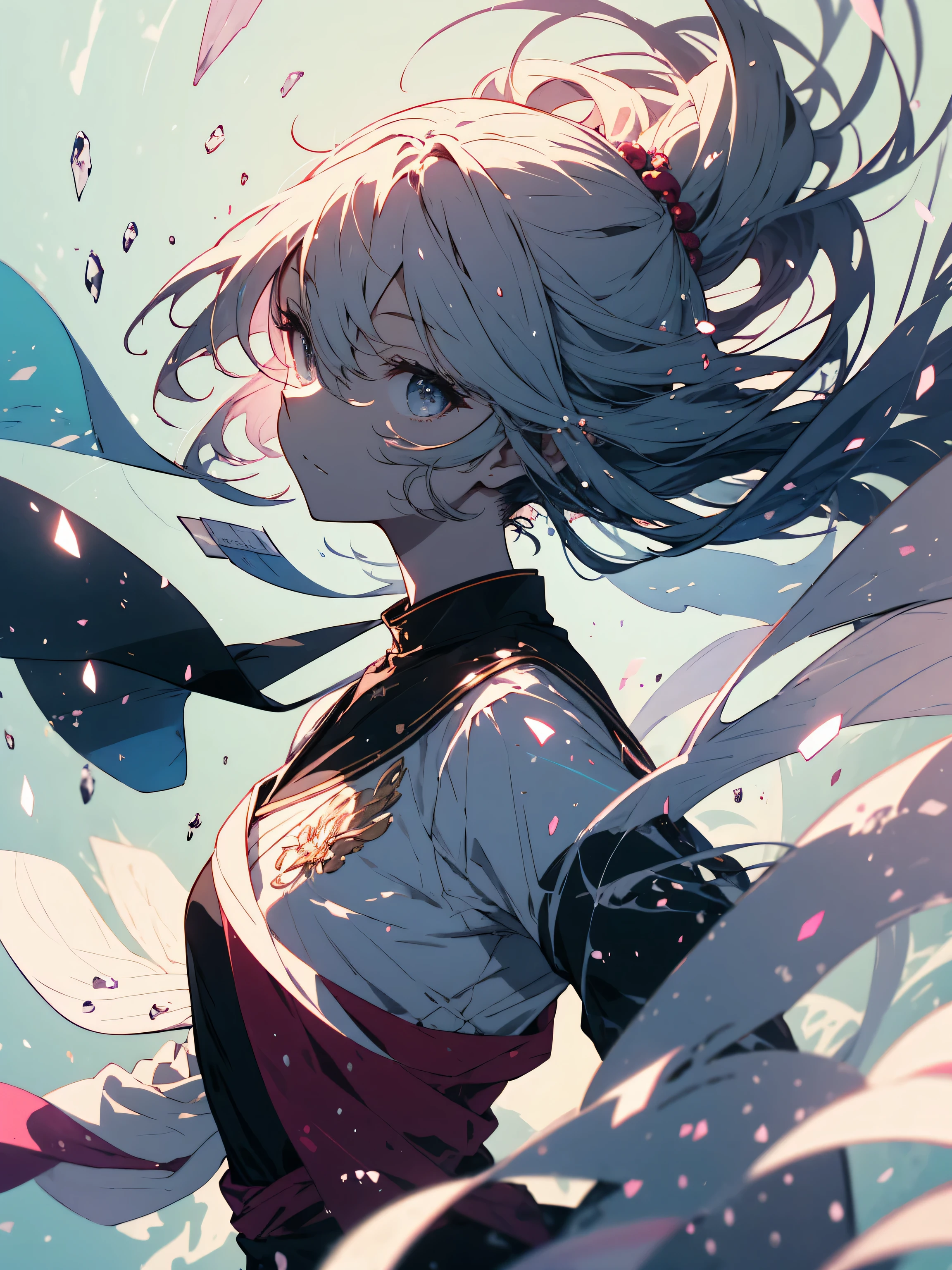 (highest quality、masterpiece、High resolution、be familiar with)、(shining eyes、be familiar with美しい顔)、(1 girl),BREAK,Design an image featuring beautiful calligraphy, with expressive lettering, elegant flourishes, and a sense of craftsmanship and skill, BREAK cherry blossom background、(beautiful anime)、dynamic angle