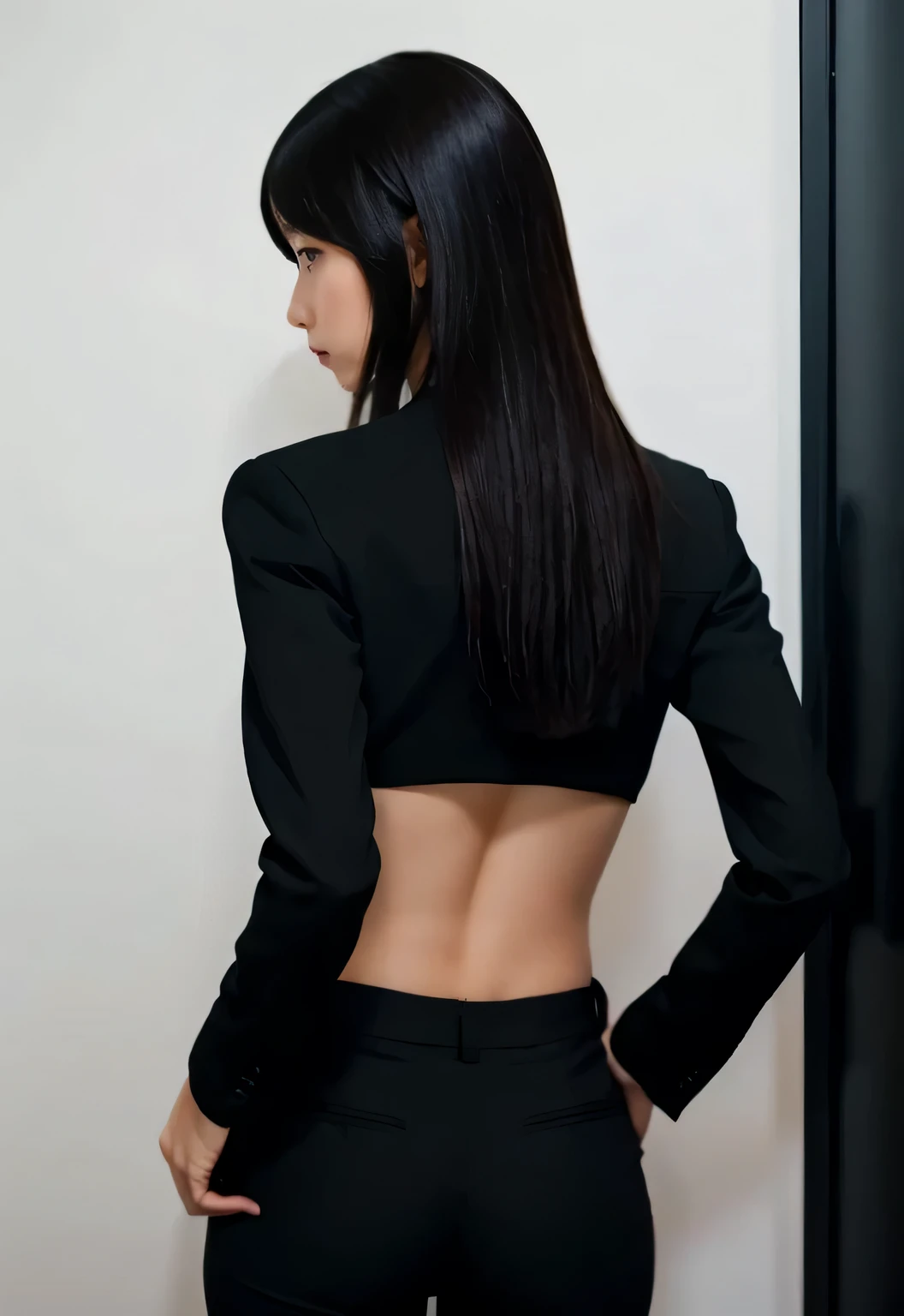 Anime girl handcuffed behind back
