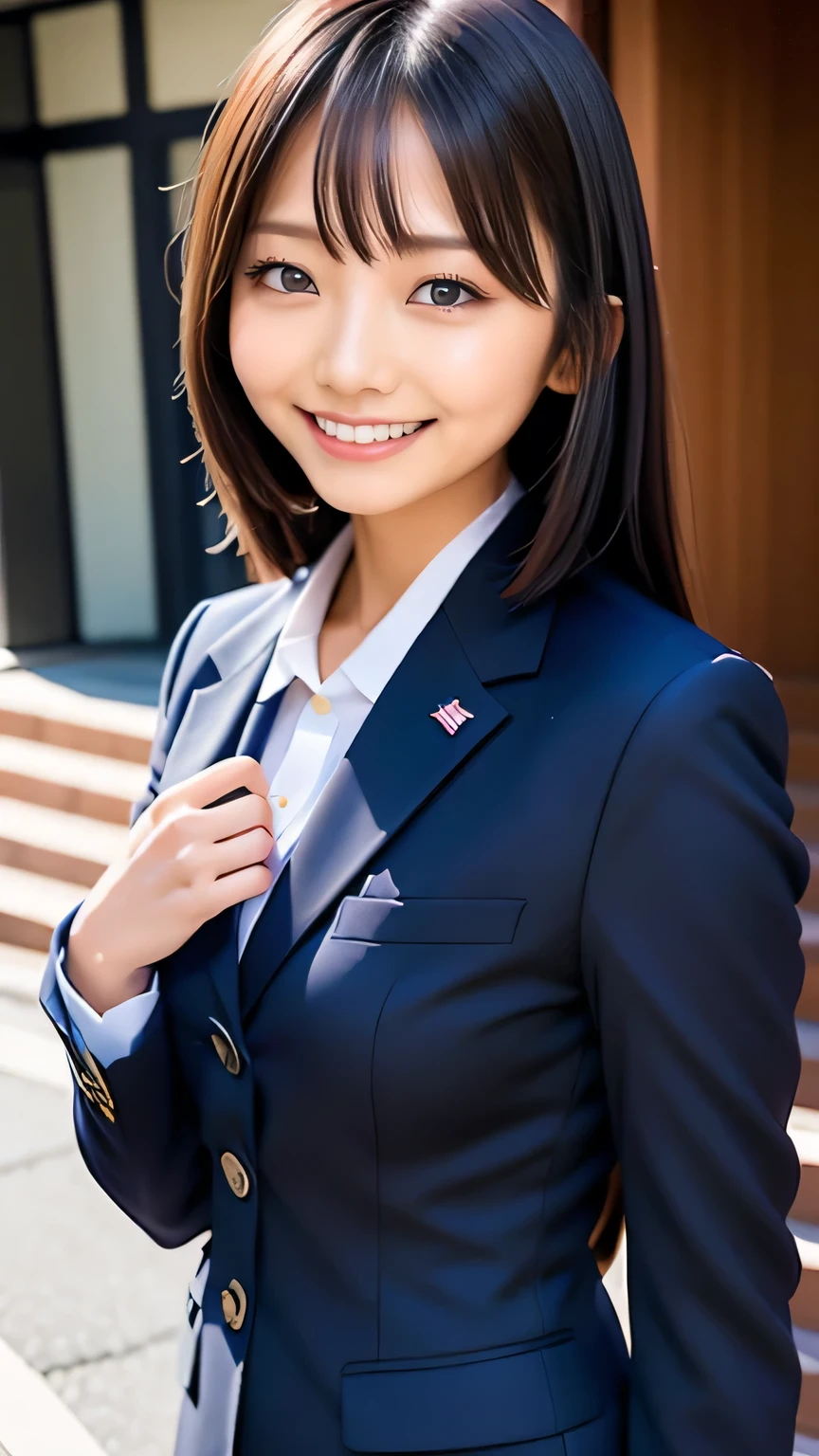 Alafed asian woman in business suit posing for photo, Japanese girl , shy smile, girl in a suit, Chiho, girl in a suit, wearing Japanese , Aya Takano color style, Another close up of Iwakura, Japanese , korean girl, Japanese model, inspired by Yuki Ogura, Lee Ji Eun, school blazer