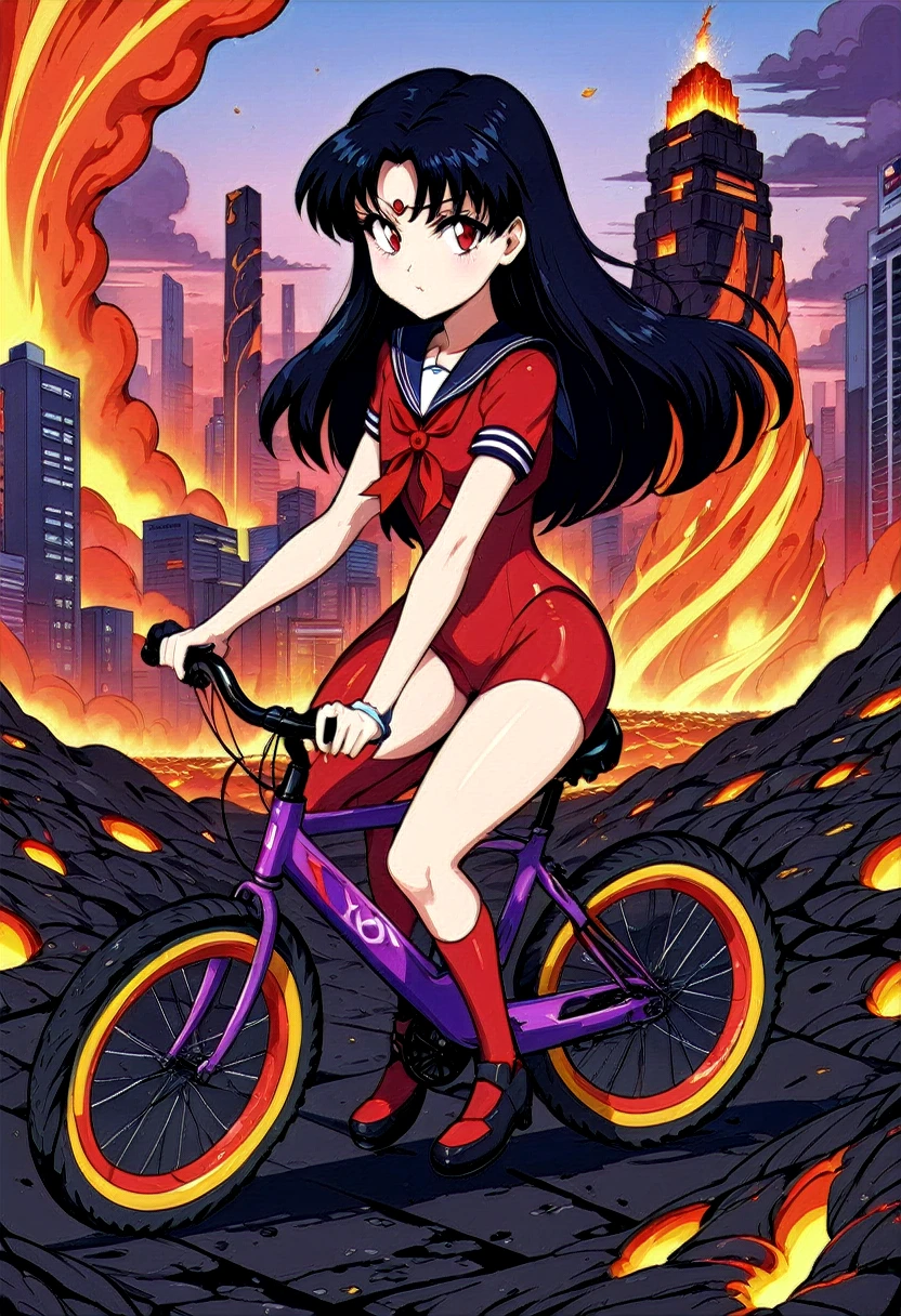 Sailor Mars Rides a Bicycle, A complex lava structure in a futuristic city