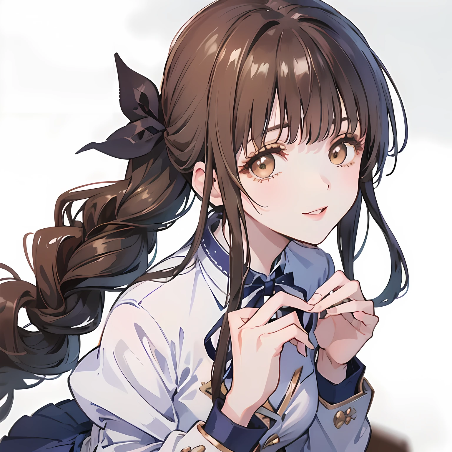 highest quality, (masterpiece:1.2), High resolution, perfect pixel, one so beautiful princess, 16 years old, (((big very detailed beautiful dark brown eyes))), ((Luxurious dresses for princesses in rococo style)), ((Very big and cute hair ribbon)), ((((very beautiful long straight straight hair)))), half up, ((Looking up at the audience and talking to them)), Very fun, Very happy, mouth is open, the skirt is so cute, detailed fingers, modest chest, ((curled bangs)), ((Lip balm)), so beautiful, long eyelashes, ((dress is photo realistic)), (((Touching your hair with your hands))), ((Showing viewers the beauty of straight hair)), ((very big girly hair ribbons)), ((Impressive and very beautiful eyes)), (((shot from above))), double eyelids, ((((He is looking up at the viewer and talking to him.)))), The background is a luxurious palace dance hall.