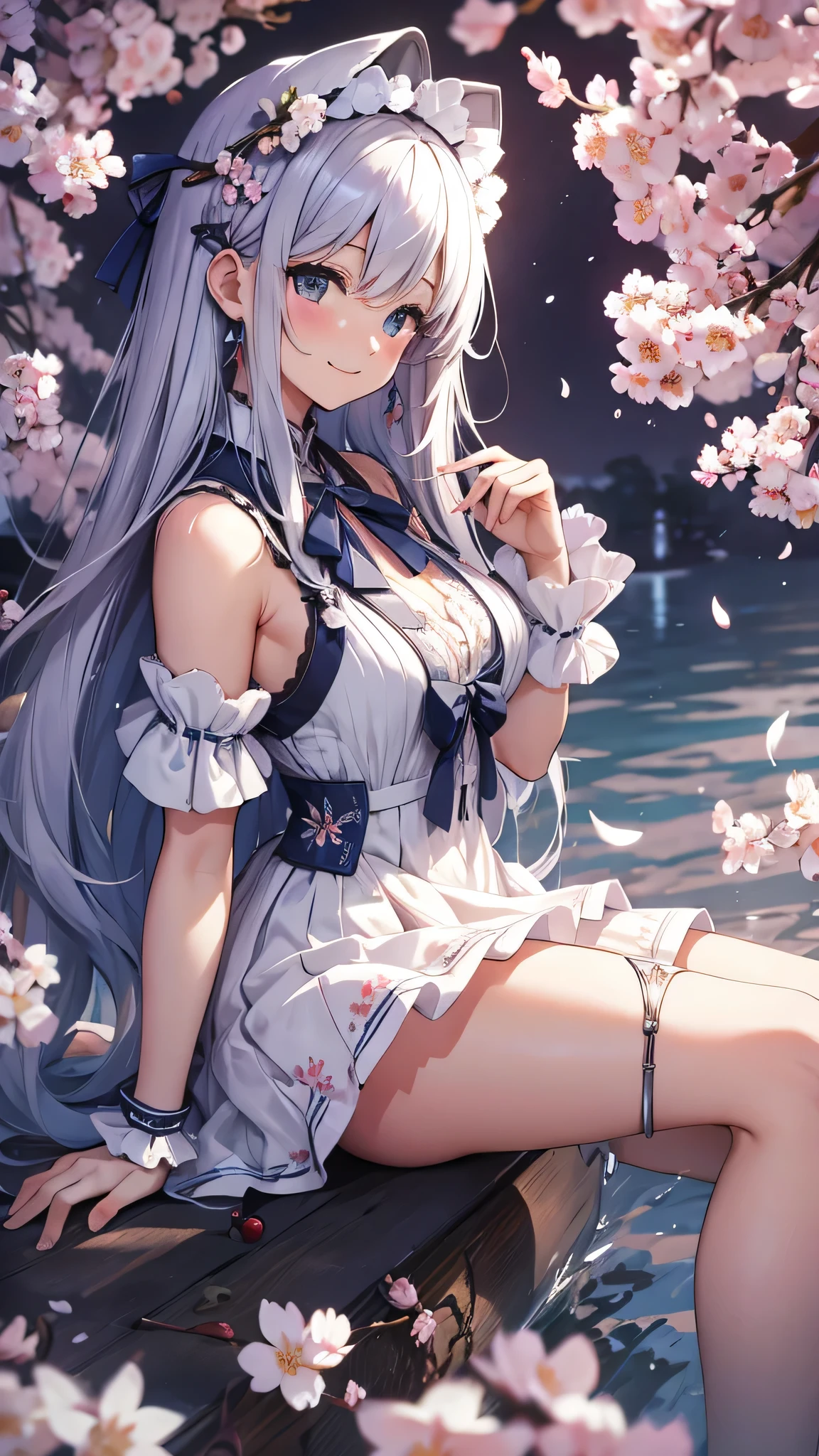 (masterpiece:1.6, highest quality), ((Ultra-high resolution、Very delicate、Optimal Configuration、beautiful light shines、unity 8k wallpaper, beautiful3Dアニメーション))、((beautiful, fine grain: 1.2)), Extremely detailed CG, (Perfect hands, Perfect Anatomy),((Satono Diamond、)),Extremely detailed eyes、beautiful肌、Fair skin、bright、Vibrant colors、cute, dynamism, Detailed face, Detailed skin, Detailed clothing, Detailed fingers, Dynamic pose, Toned Legs,Small waist、Attractive thighs、Amazingly thin legs、Incredibly slim thighs、beautiful太もも、 Moisturized lips, Sweaty, (Mouth wet with saliva), Plump big breasts,beautiful胸、beautiful胸の形、Pointed Chest、 Sweaty and attractive cleavage,Spread your legs 120 degrees to the side and kneel over a puddle.、Ecstatic face、garter、レッグgarter、Knee-high socks、Ultra mini skirt、Re:Zero maid costume cosplay、The second and third buttons of the shirt are undone、Red collar、One shoulder exposed、Shyness、A gesture of desire、Open your mouth、Very shy、I'm embarrassed and my cheeks are flushed、Embarrassed and bitter、Shooting from below、The rain stopped、Alley with puddles、