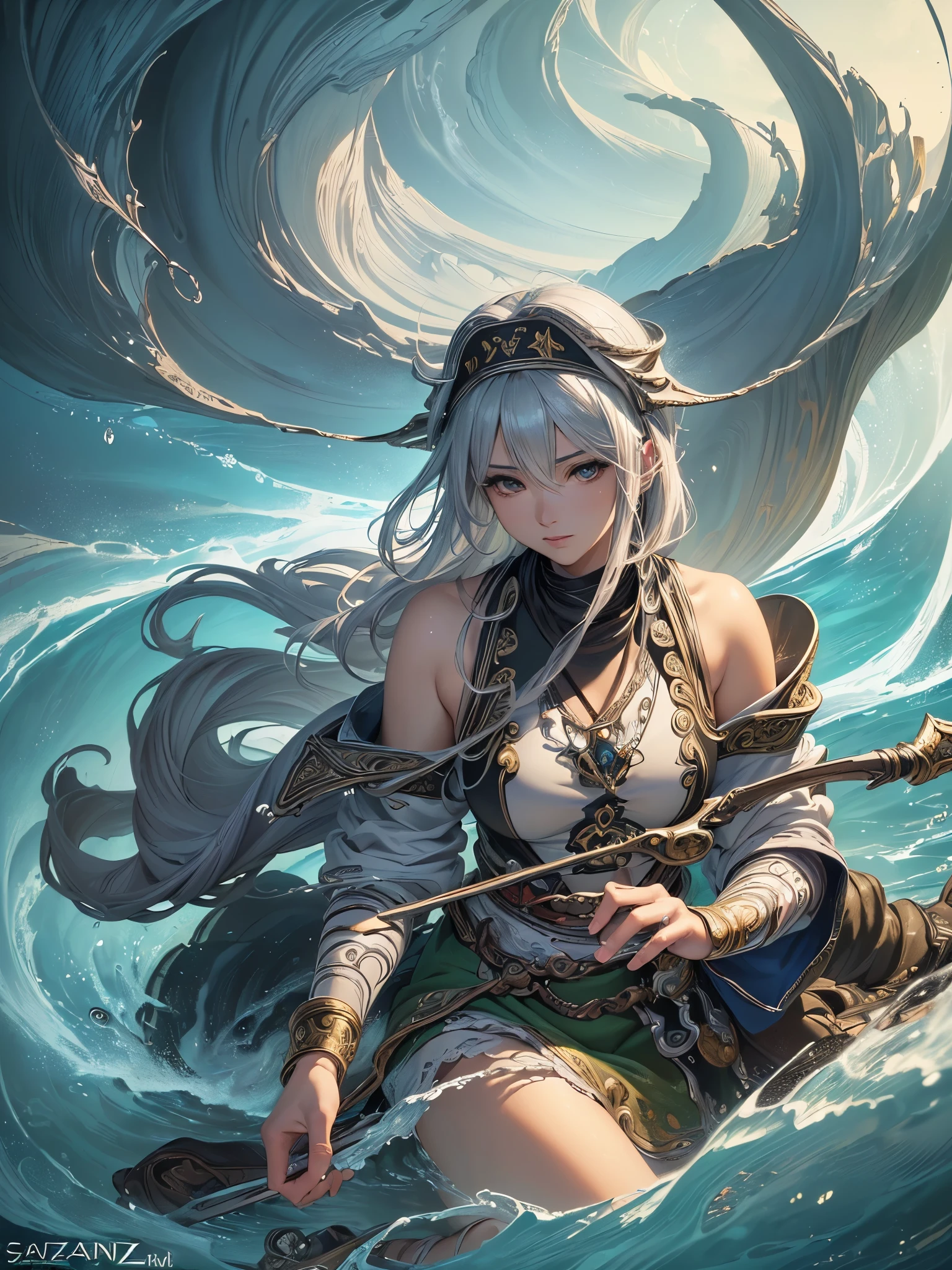 ((highest quality)),(ultra high resolution),(Super detailed),(detailed description),((best CG)),(best work of art),super precision art,amazing drawing art,(Fantasy art with precise details:1.5), (Sanzu River Ferryman:1.6)