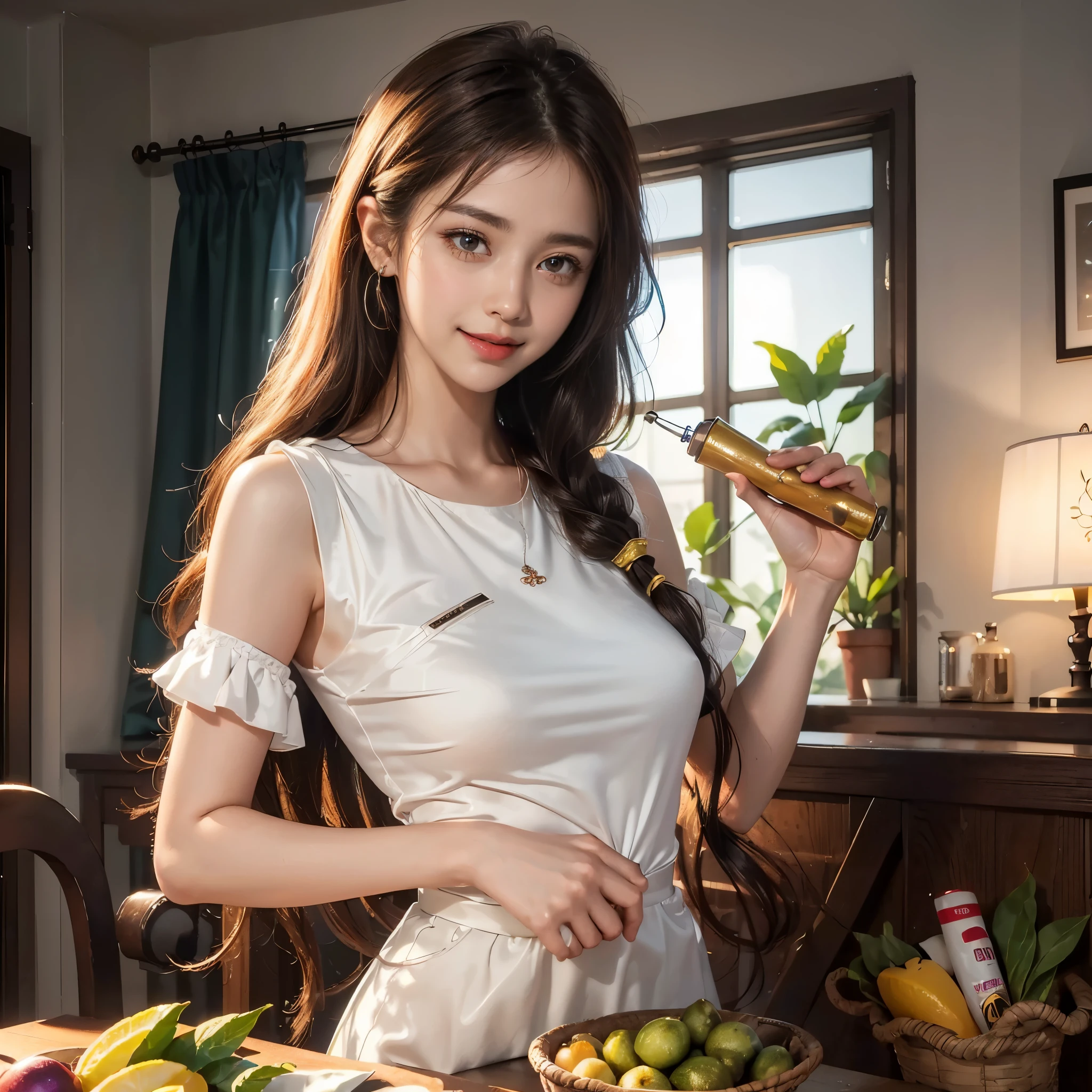8k, masterpiece, RAW photo, best quality, photorealistic, extremely detailed CG unity 8k wallpaper, Depth of field, Cinematic Light, Lens Flare, Ray tracing, (extremely beautiful face, beautiful lips, beautiful eyes), intricate detail face, ((ultra detailed skin)) 1girl, ((Beautiful Silky satin Violet T-shirt )), ((Beautiful Silky satin Violet Above knee length skirt)), in the dark, deep shadow, pretty korean girl, kpop idol, 1 girl, (very slim slender fit-muscled body:1.3), ((looking at viewer)),(big smile:1.3), (fashion city night, dark night, (neon sign), (blurred background), fashion street night),(without people in the background:1.3), beautiful earrings, bracelets, necklace, pantyhose, clear eyes, (pale skin), (big eyes), face forward, ((upper body shot)), (looking at viewer:1.3) very slim, medium breasts, (Ultra-realistic, gazing at viewer), (hight resolution), (8K), (ighly detailed), (Brown hair, short-hair), (Show the navel), (Slim body)