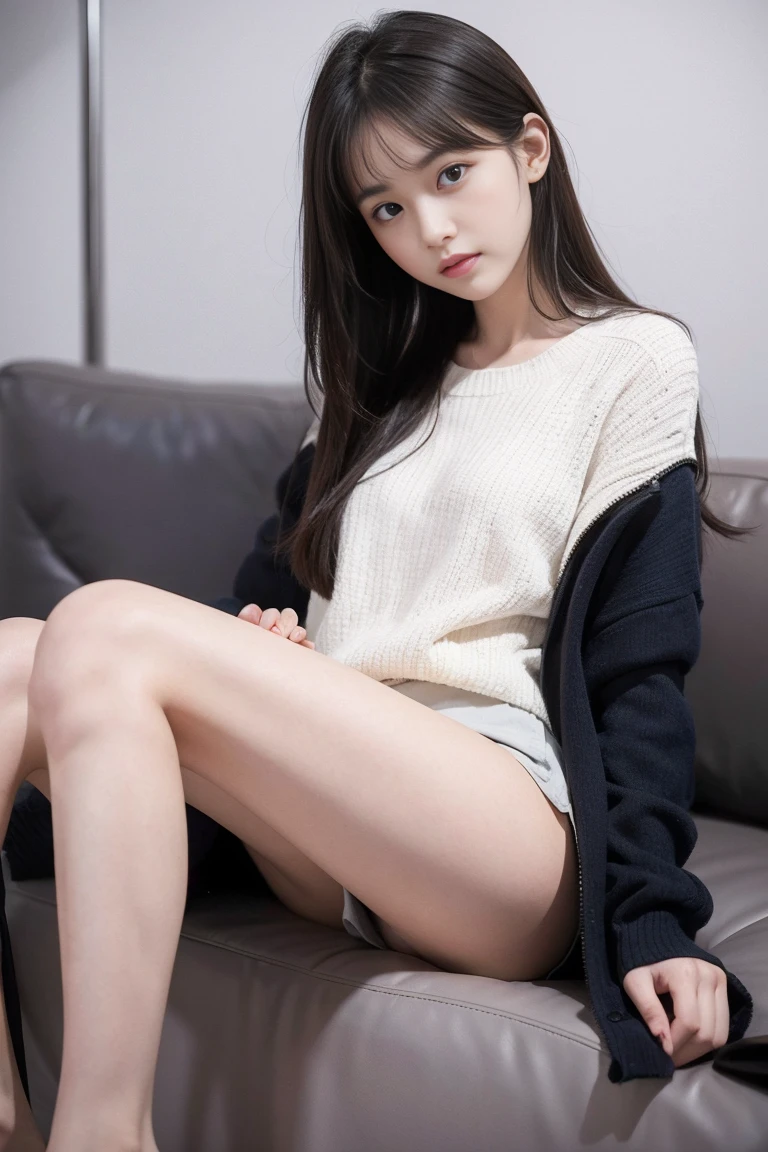 young girls,short skirt,legs apart,sitting,no pants