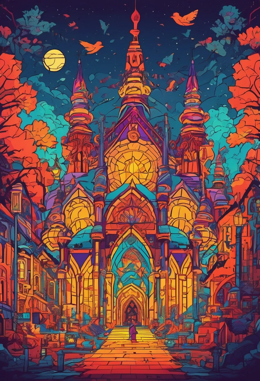 concept art, Vector Art, aesthetic, Vector Cartoon Illustration, vector, complex details . digital artwork, bright colors, bold outlines, illustrative, highly detailed