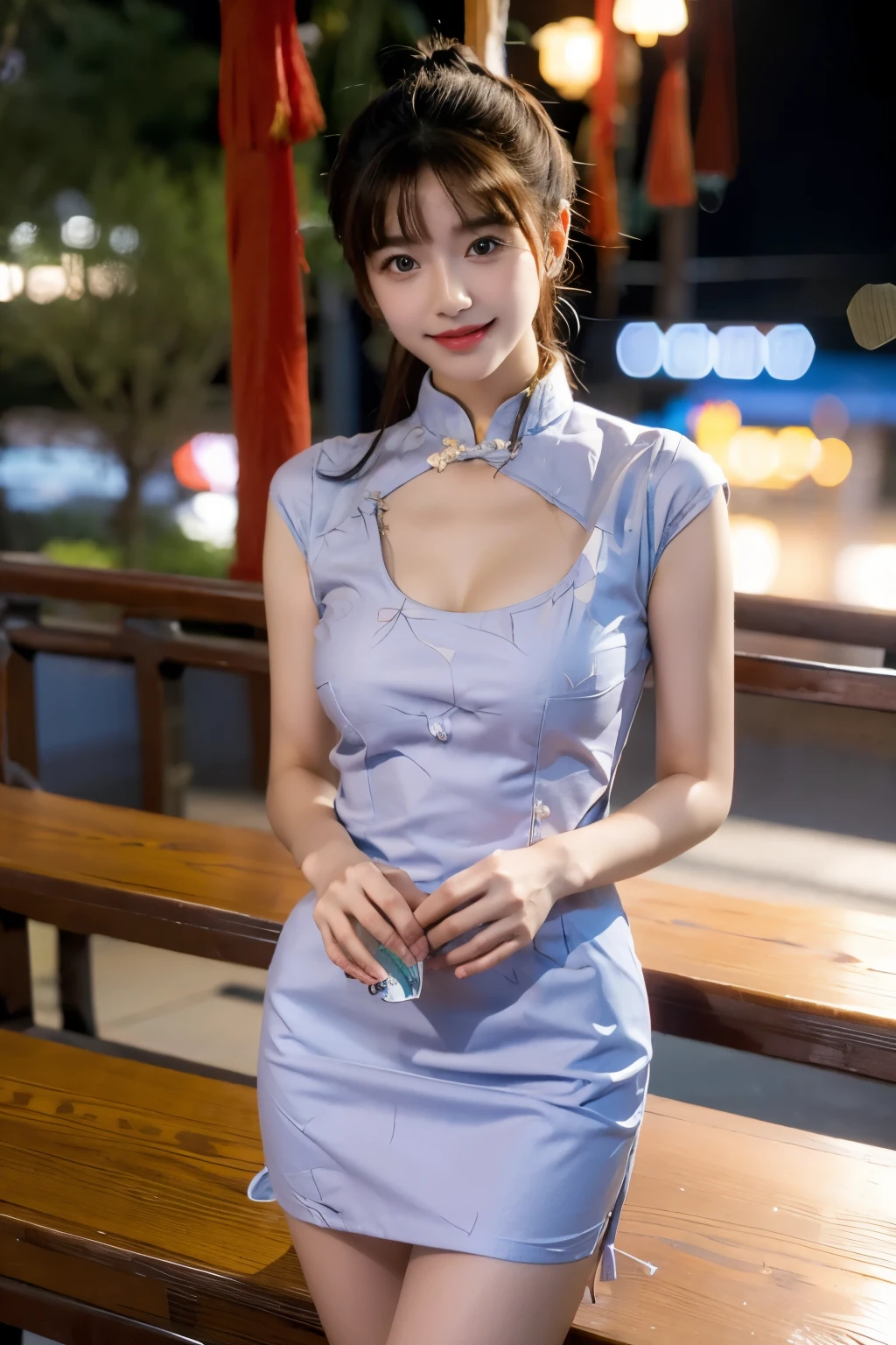 masterpiece、high resolution、((China dress:1.3)) 、mini skirt、high kick、(panties)、((片足を上げてpantiesを見せる:1.3))、Chinese service、Chunli、Chunli、((small breasts 1:1.3))、((small breasts))、(A cup bust)、((small tits:1.3))、Elegant and beautiful texture、RAW photo、16K、(Bokeh:1.3)、
35 years old、Japanese、beautiful face、（bright smile：1.1）、juicy lips 、Super detailed、High resolution、one girl、Full body Esbian