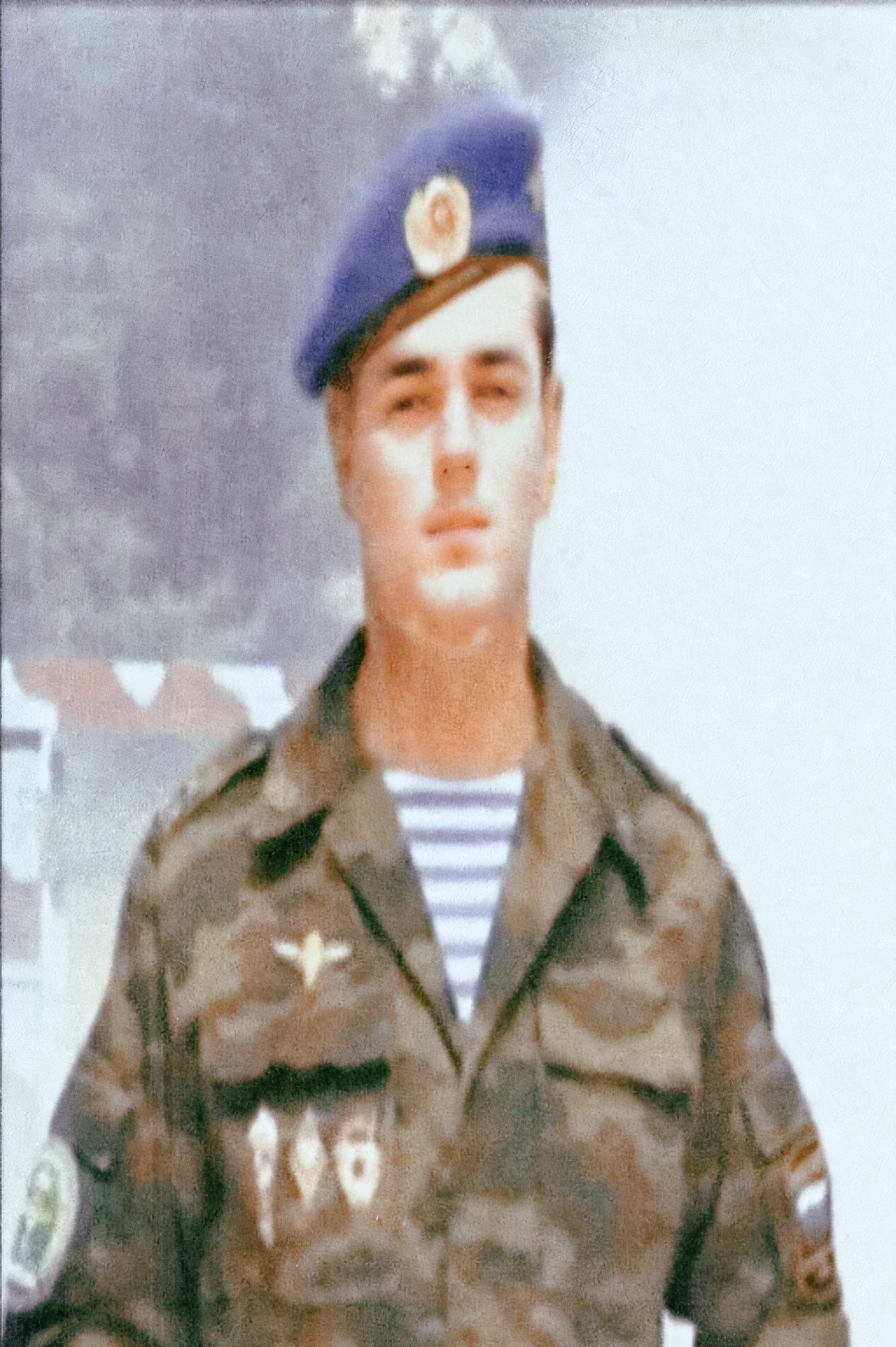 A man wearing GALAHAD stands in front of a building, Anton Migulko, Radoslav Sverchikapa, Vsevolod Ivanov, wearing military uniform, Roman Vlasov, Vladimir Nikolov, ndrepenovac, Oleg Korolev, roman shipunov, Oleg Brahe