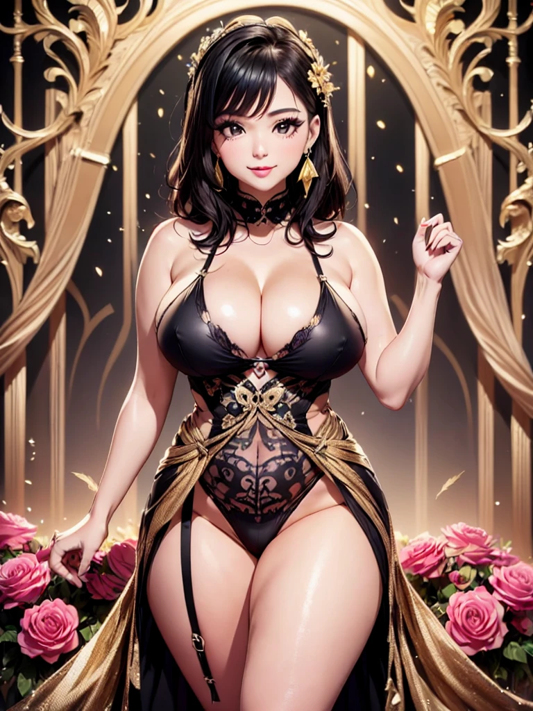 最高のmasterpiece、beautiful beauty, 3D 2 dimensions, rich, blonde, skirt, stockings, high heels, star、(Highly detailed CG Unity 8K wallpaper),(masterpiece), (Super detailed), (best work),(best shadow), (sharp eyeliner, eye shadow, fine eye:1.1), ,mature woman、sensual curves、full body shot, Beautiful woman, enchanting smile, thick lips, plump lips, blush, looking at the viewer, provocative expression, beautiful hairstyle, cleavage, Plump、curvy hips、attractive face、an inviting gaze、expression of emotions、(((Dresses with elaborate designs)))、gorgeous accessories 、big breasted woman, golden hair, colored feather, metal ornaments, colored flowers, particle, light, (fractal art:1.1),(colorful:1.1)、(flowers:1.3),most detailed,(((Moderate exposure))), (dynamic pose), (abstract background:1.3), (shiny skin), (lots of colors :1.4),(earrings:1.4), (feather:1.4) 30~40 years, full body shot, beautiful different hairstyles,gold headband,plump breasts,greek clothing,Tulle covers the chest,perfect balance, costume details details,cinematic lighting, high detail, openwork decoration,(((colorfulな最高級ドレス)))、(((解剖学的に正しいbody))) , raise your butt, cowboy shot, blush, (((1 girl))), (masterpiece:1.3), perfect face, Nice eye and face, (((highest quality))), (Super detailed), detailed face and eye,美しいeye,(((sexy pose)))、(((good shape big breasts)))、((美しい eye))、luxury、(((ultra high resolution)))、(((detailed description)))、(((ぽっちゃりbody型)))、(((解剖学的構造に一致したbodyの部位)))、Beautiful long lashes、バランスのとれたbody型,The legs and arms are just the right size.、Fishnet tights、glamorous、(((Clear white and black eye)))、lipstick、Sparkling、(Undistorted face, eye, body)、jewelry、gem、(Beautiful long curled eyelashes)、(((Beautiful well-balanced breasts)))、(transparent, Exquisite skin:1.2)、(((完璧なglamorousボディー)))、actress face、Super beautiful、cute smile、Healing beauty、flower shower、(((完璧なeye)))、realistic representation、super sexy、shiny、glamorous、Excellent dark correction、(((ぼやけていないeye)))、(((Plump face)))、cute face 、(((shiny輝く肌))) 、(((gorgeous long dress)))