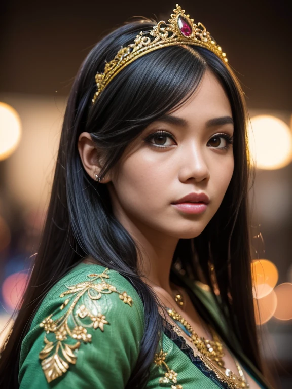 (best quality,4k,8k,highres,masterpiece:1.2),ultra-detailed,realistic,photorealistic:1.37,indonesian woman,student high school cosplay,beautiful detailed eyes,beautiful detailed lips,extremely detailed face,long eyelashes,beauty big breasts,long black hair,pubic hairs,cosplay costume,sexy pose,playful expression,green eyes,warm lighting,colorful background,bokeh,portrait style,vivid colors