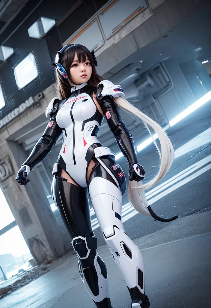 Anime girl in mecha suit, anime girl mecha, digital cyberpunk anime art, 8 k, mecha network armor girl